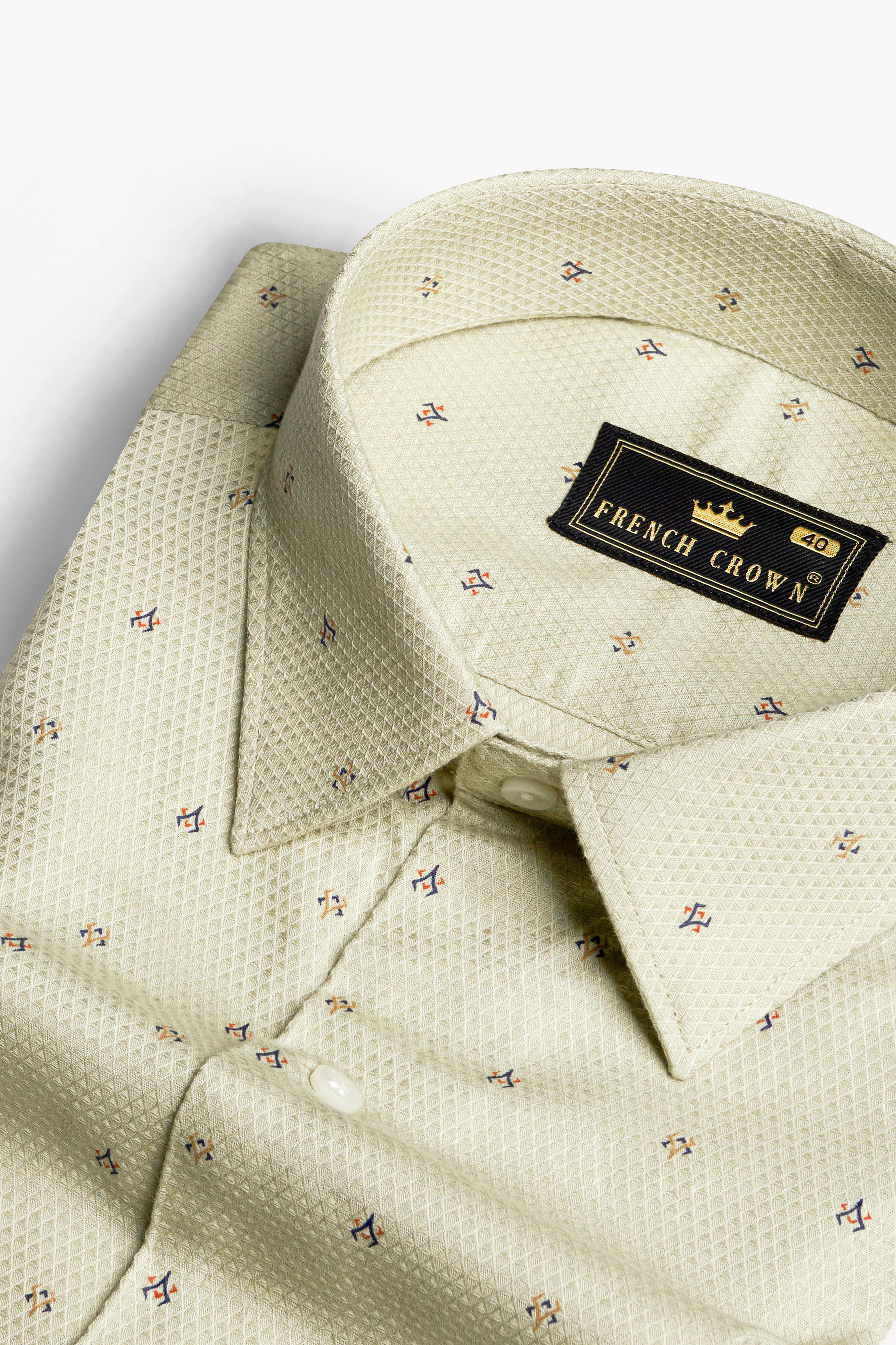 Beryl Green Dobby Textured Premium Giza Cotton Shirt
