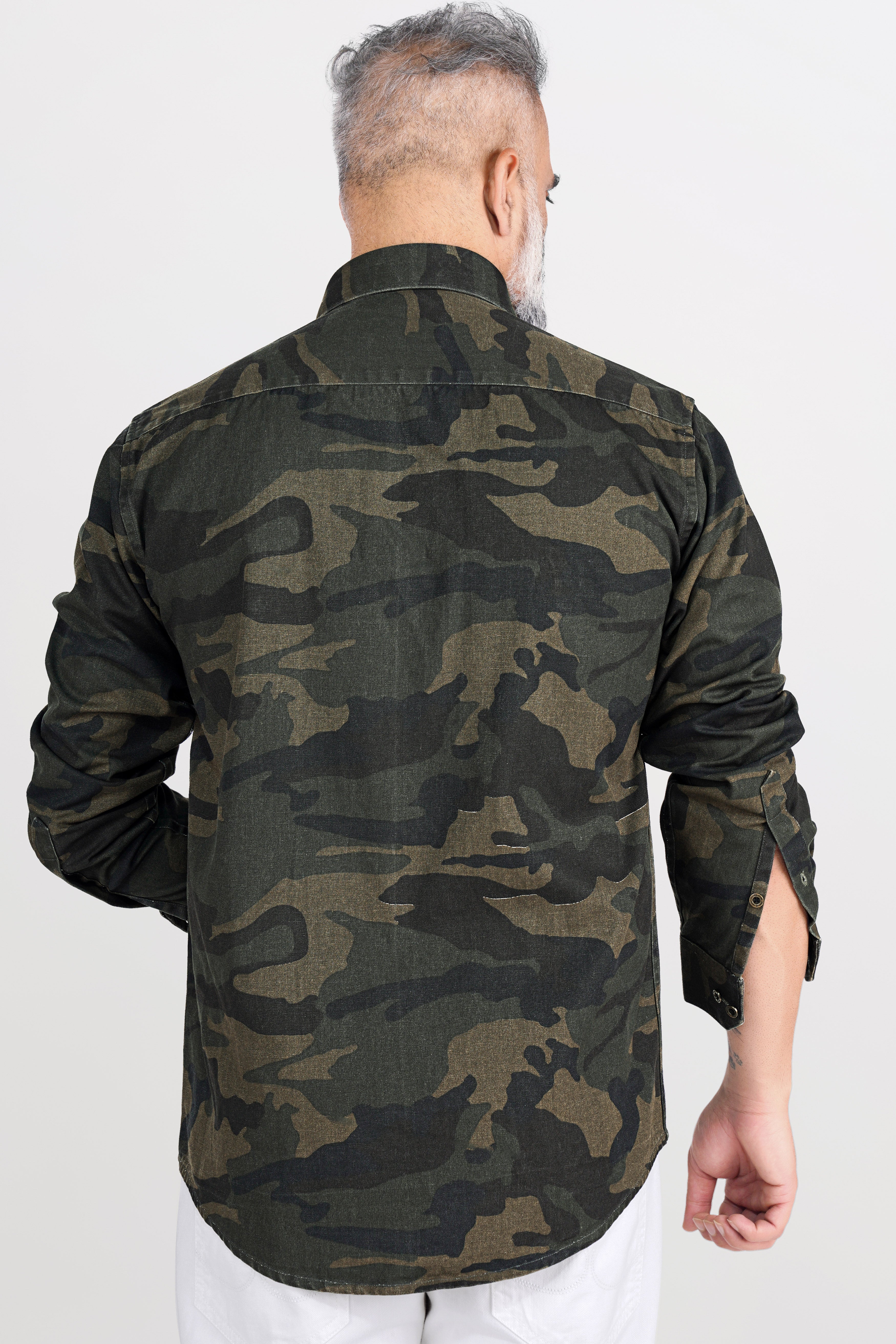 Hemlock Brown with Charcoal Green Camouflage Royal Oxford Shirt
