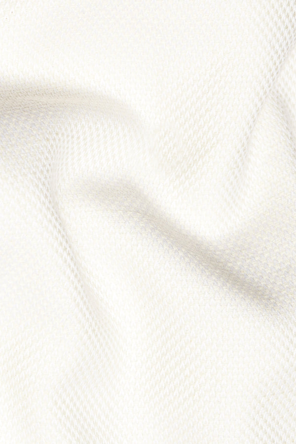 Floral Cream Dobby Textured Premium Giza Cotton Shirt