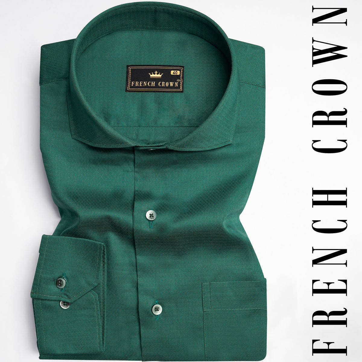 Sacramento Green Formal/Casual Textured Premium Cotton Shirt For Men