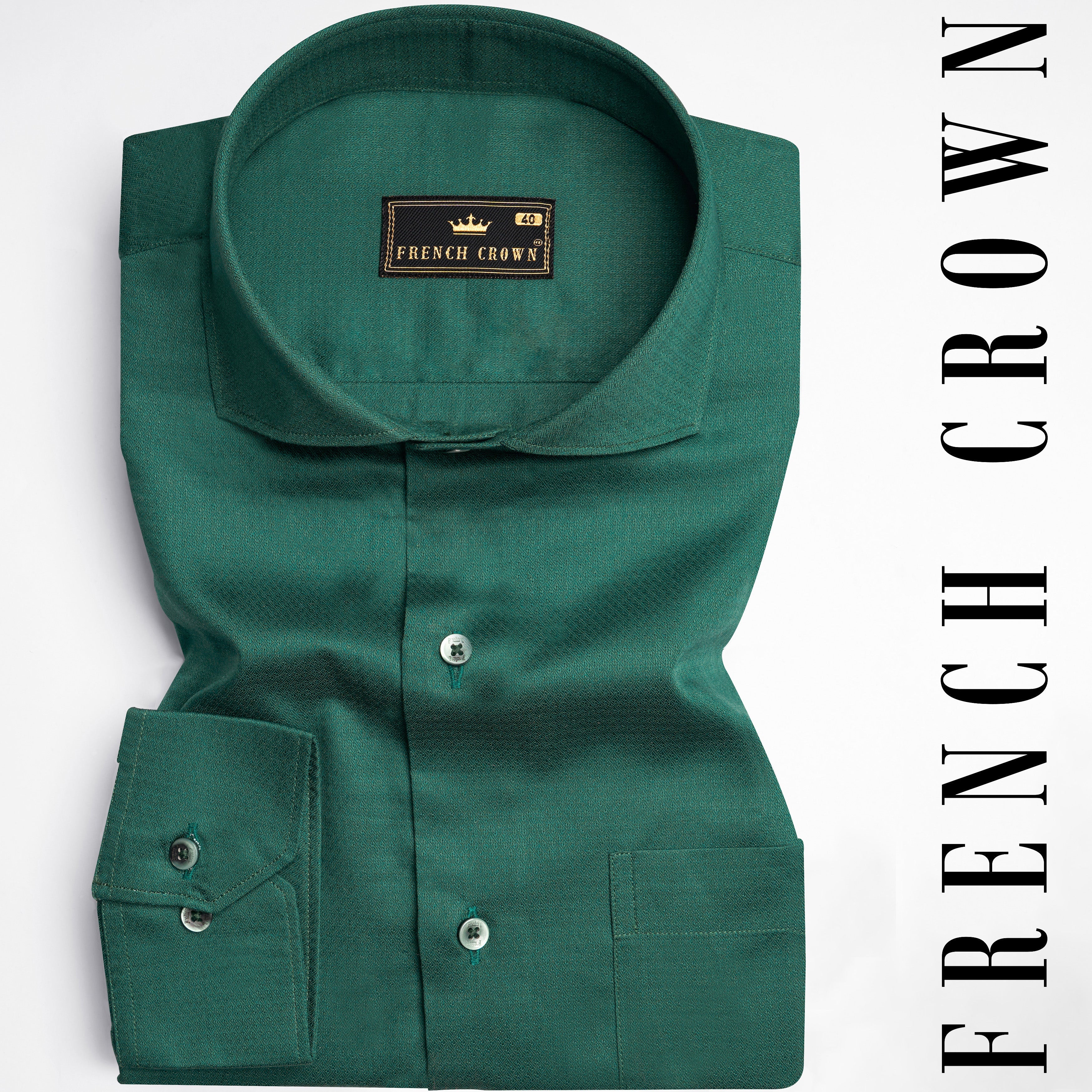Sacramento Green Formal/Casual Textured Premium Cotton Shirt For Men Sacramento Green Formal/Casual Textured Premium Cotton Shirt For Men