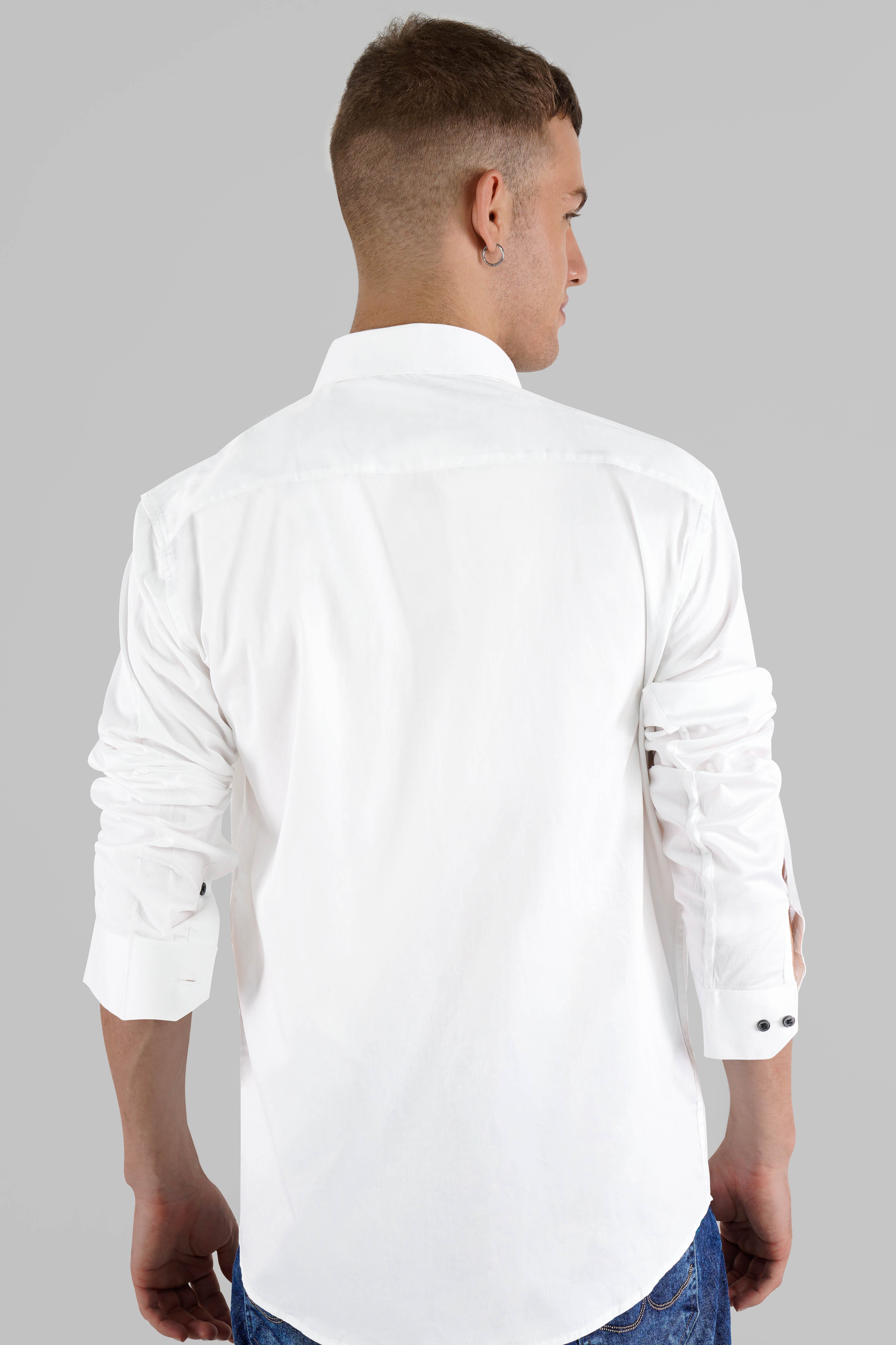 Bright White Funky Hand Painted Super Soft Premium Cotton Shirt