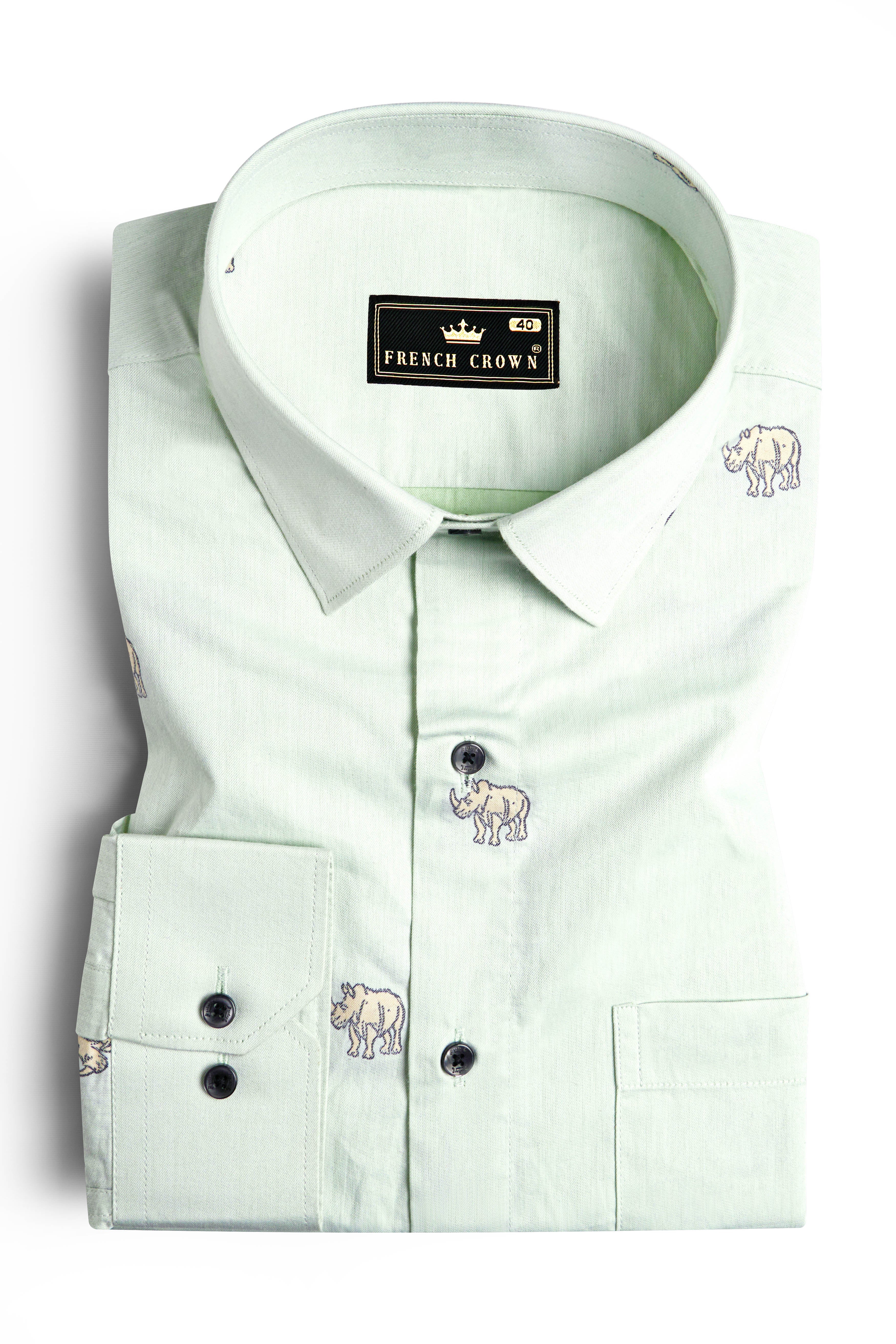 Edward Green Jacquard Textured Premium Giza Cotton Shirt