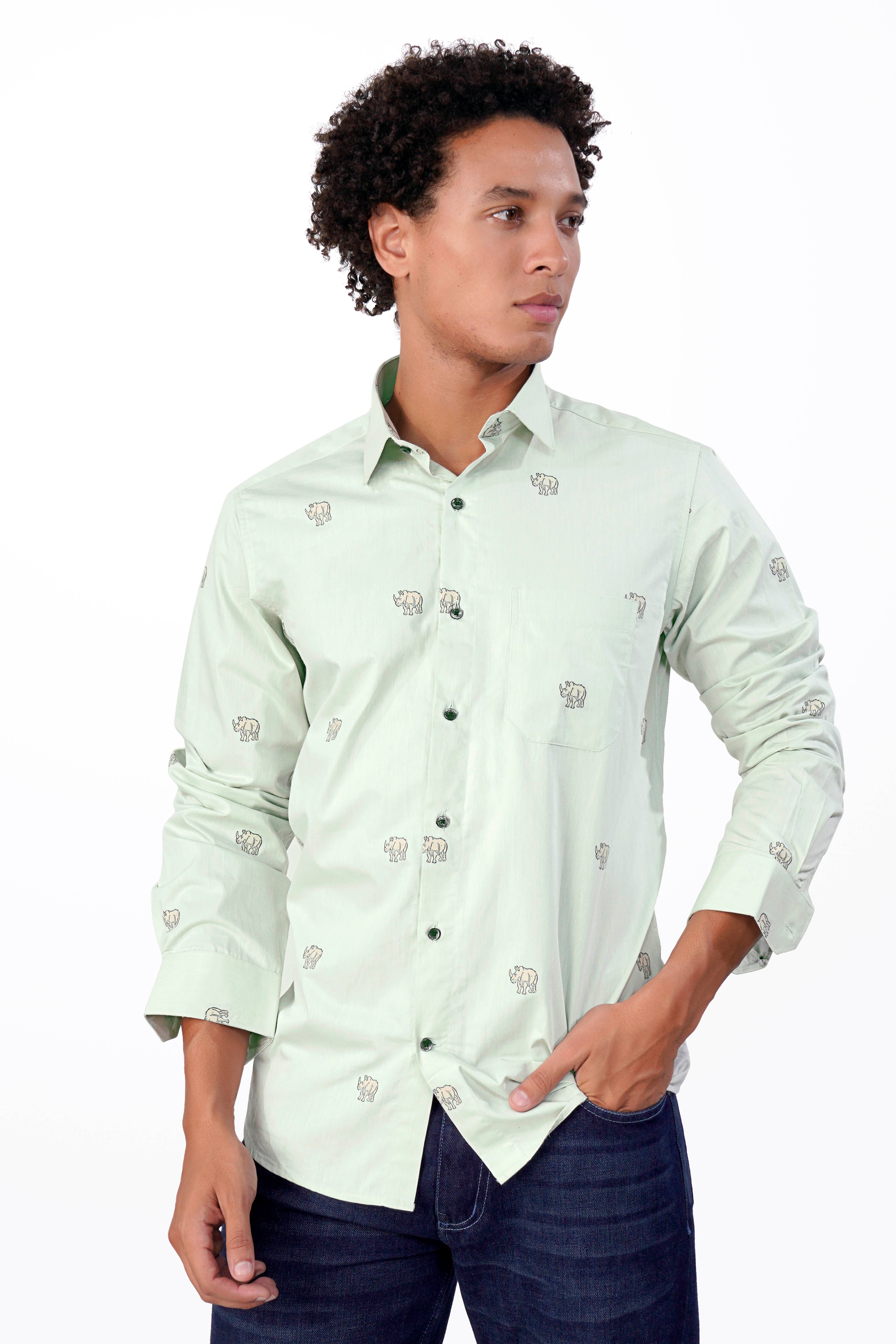 Edward Green Jacquard Textured Premium Giza Cotton Shirt
