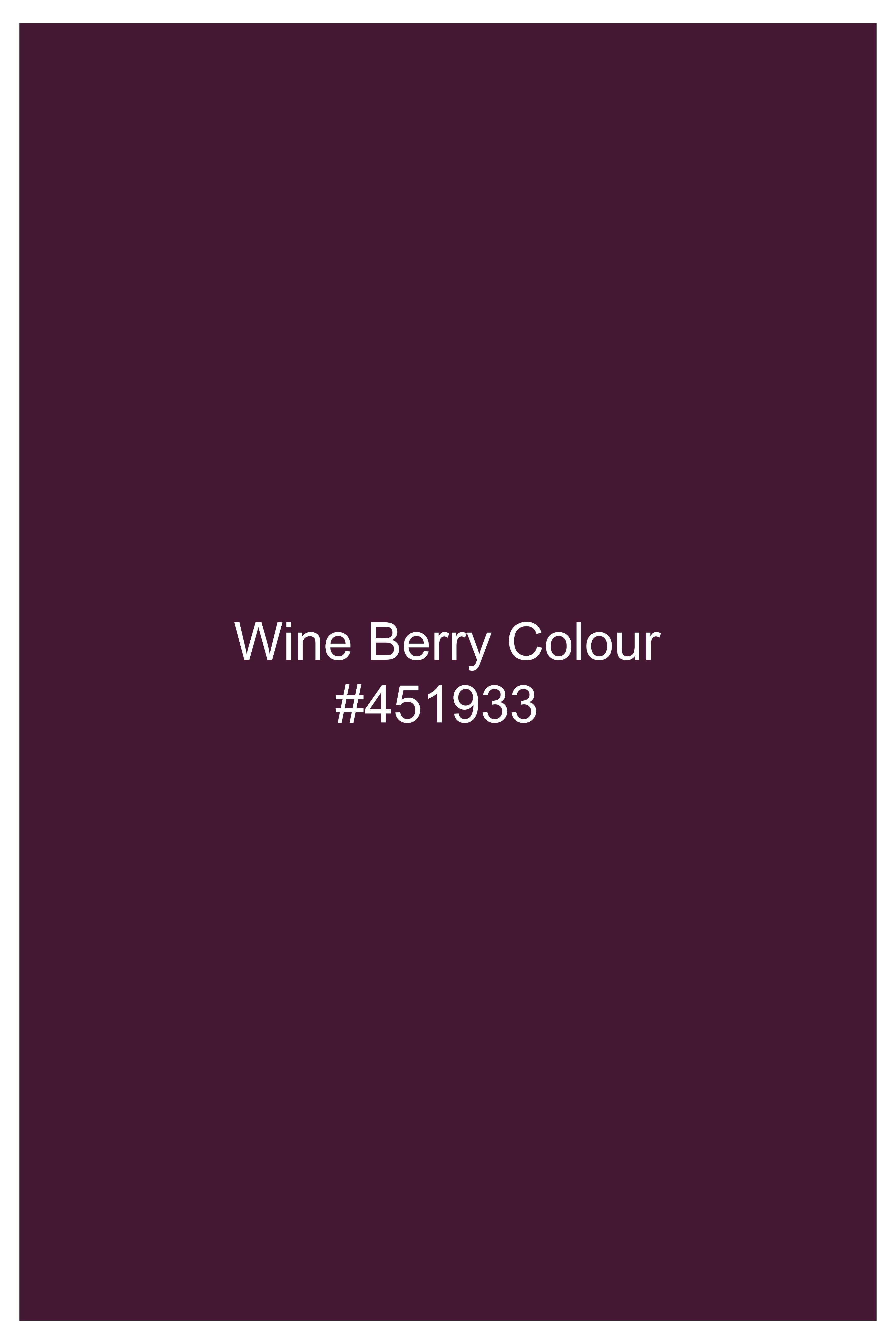 Wine Berry Checkered Premium Cotton Shirt