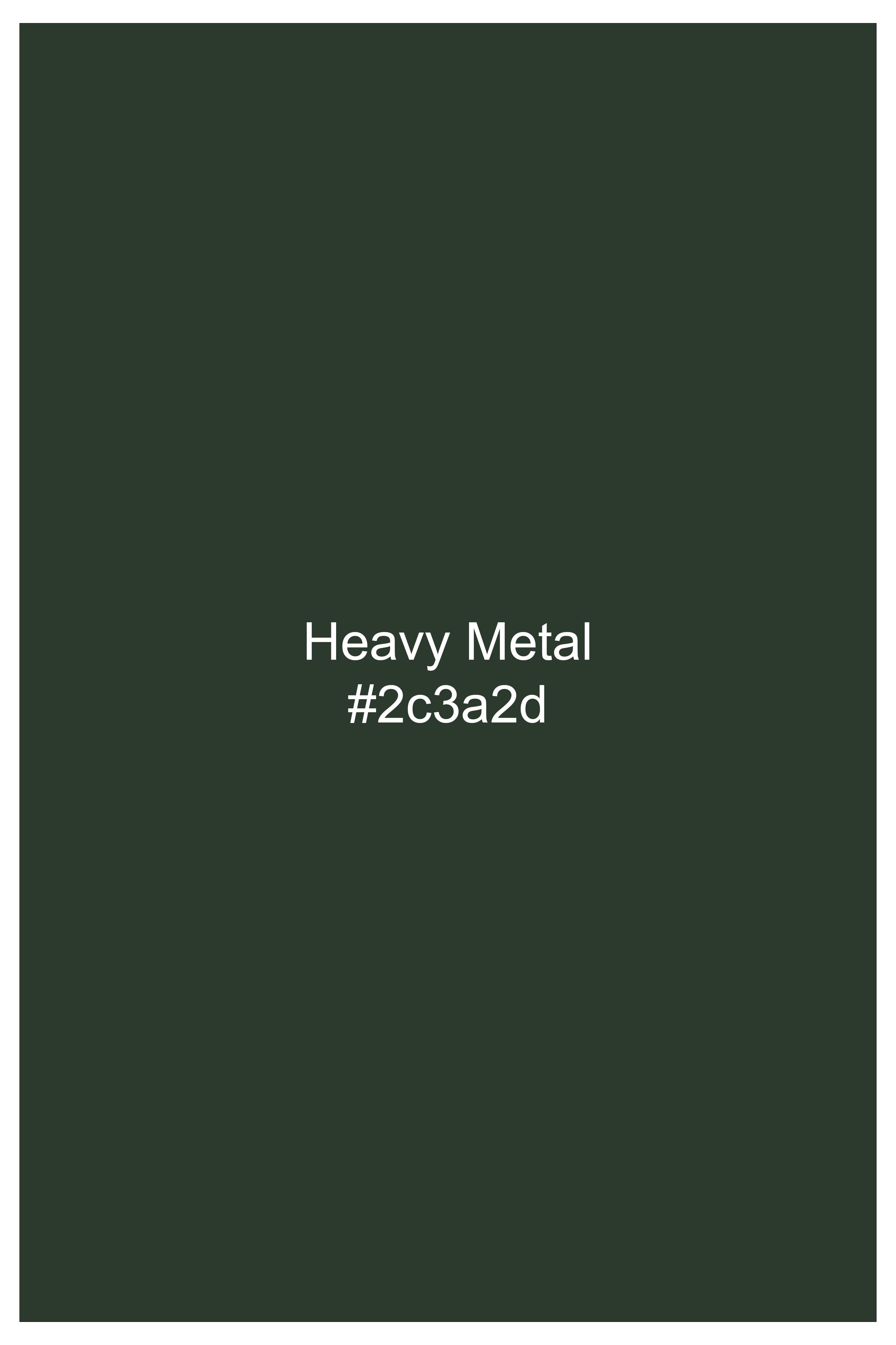 Heavy Metal Green Flowers printed oxford shirt