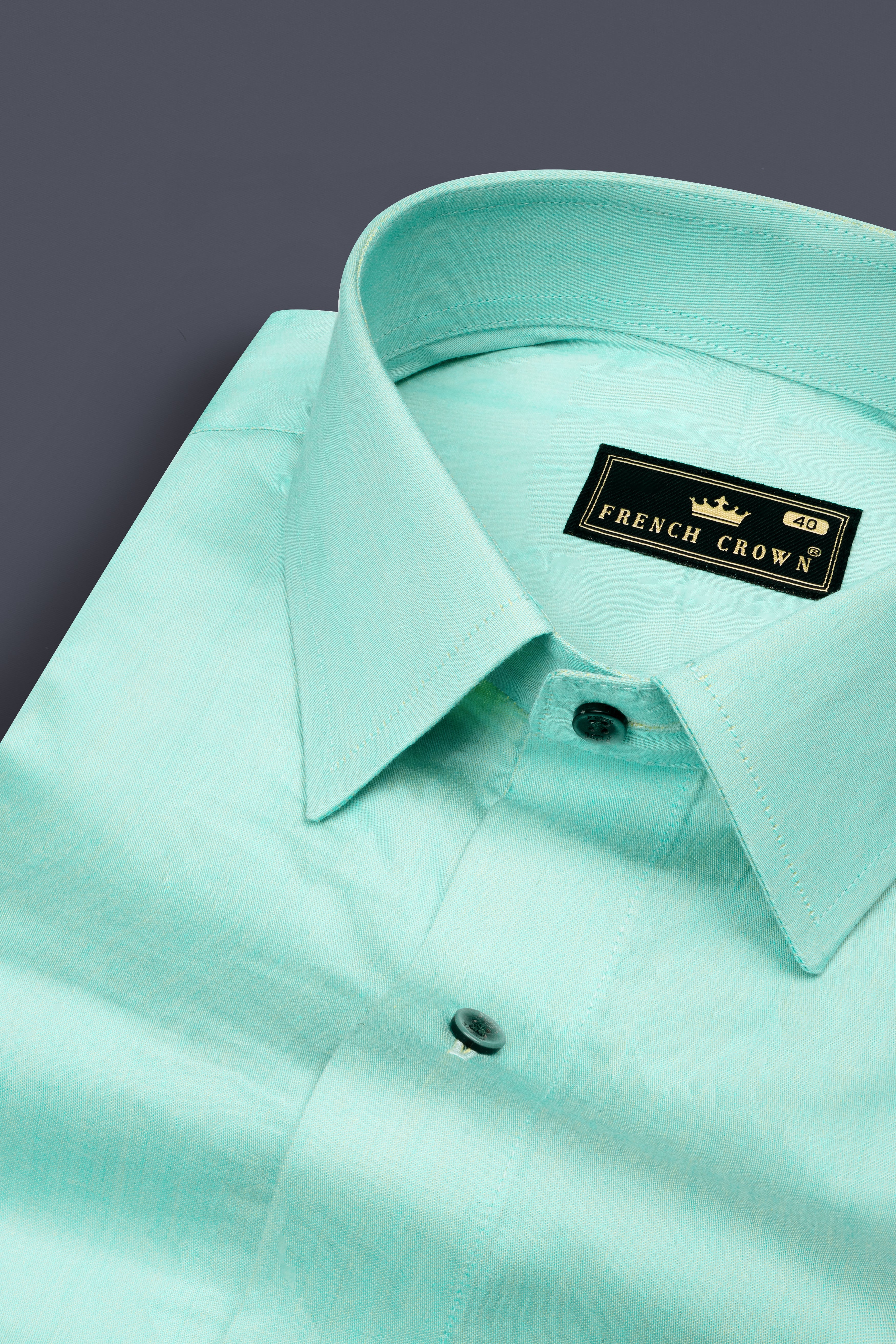 Downy Green Plain-solid Subtle Sheen Super Soft Premium Cotton Shirt