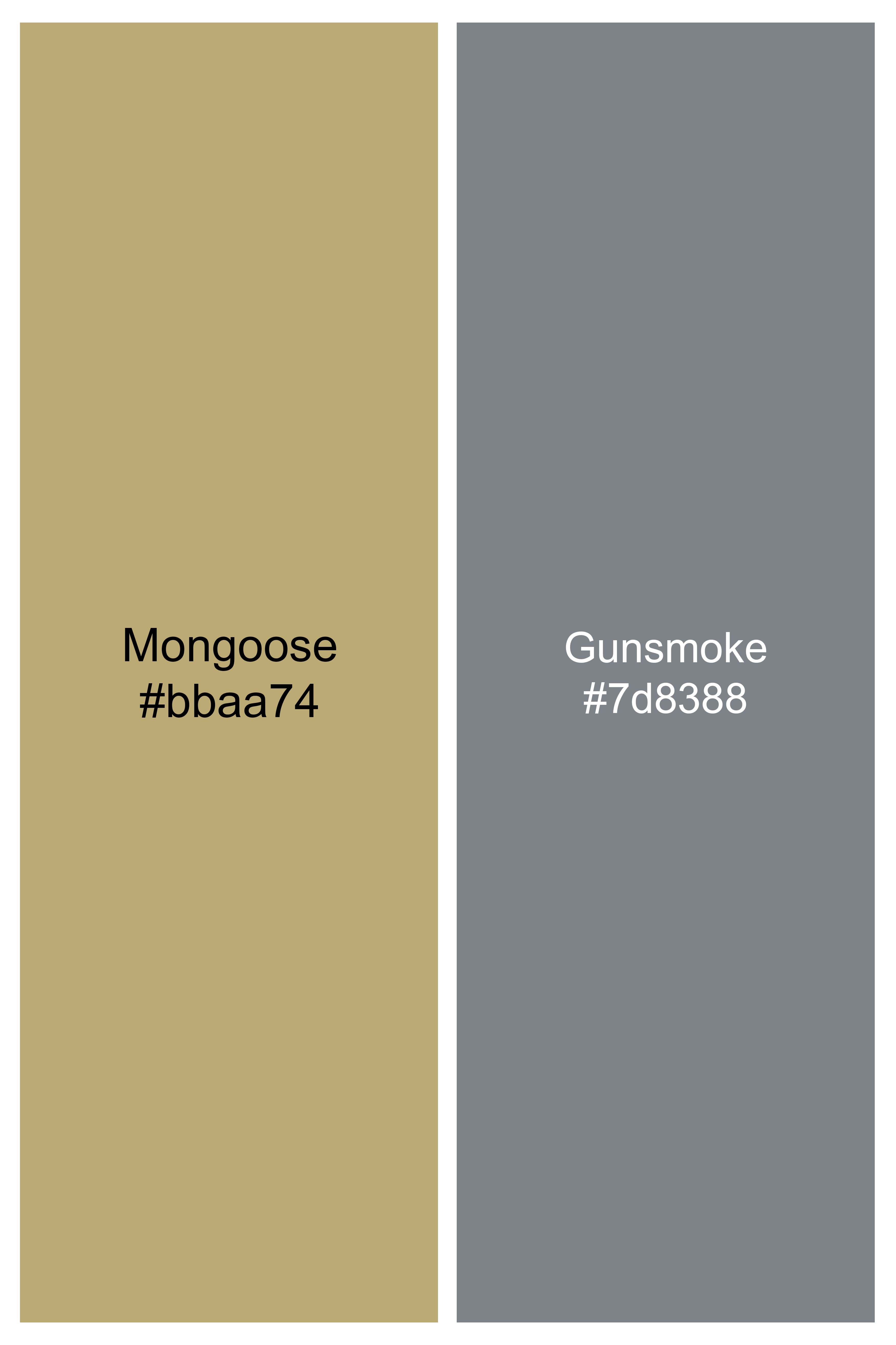 Mongoose brown with Gunsmoke Gray Block printed Jacquard shirt