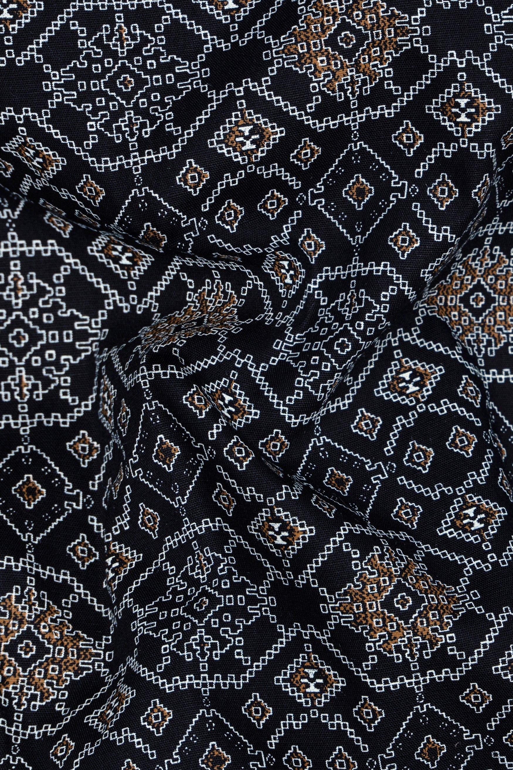 Woodsmoke Black Aztec Art Patterned Super Soft Premium Cotton Shirt