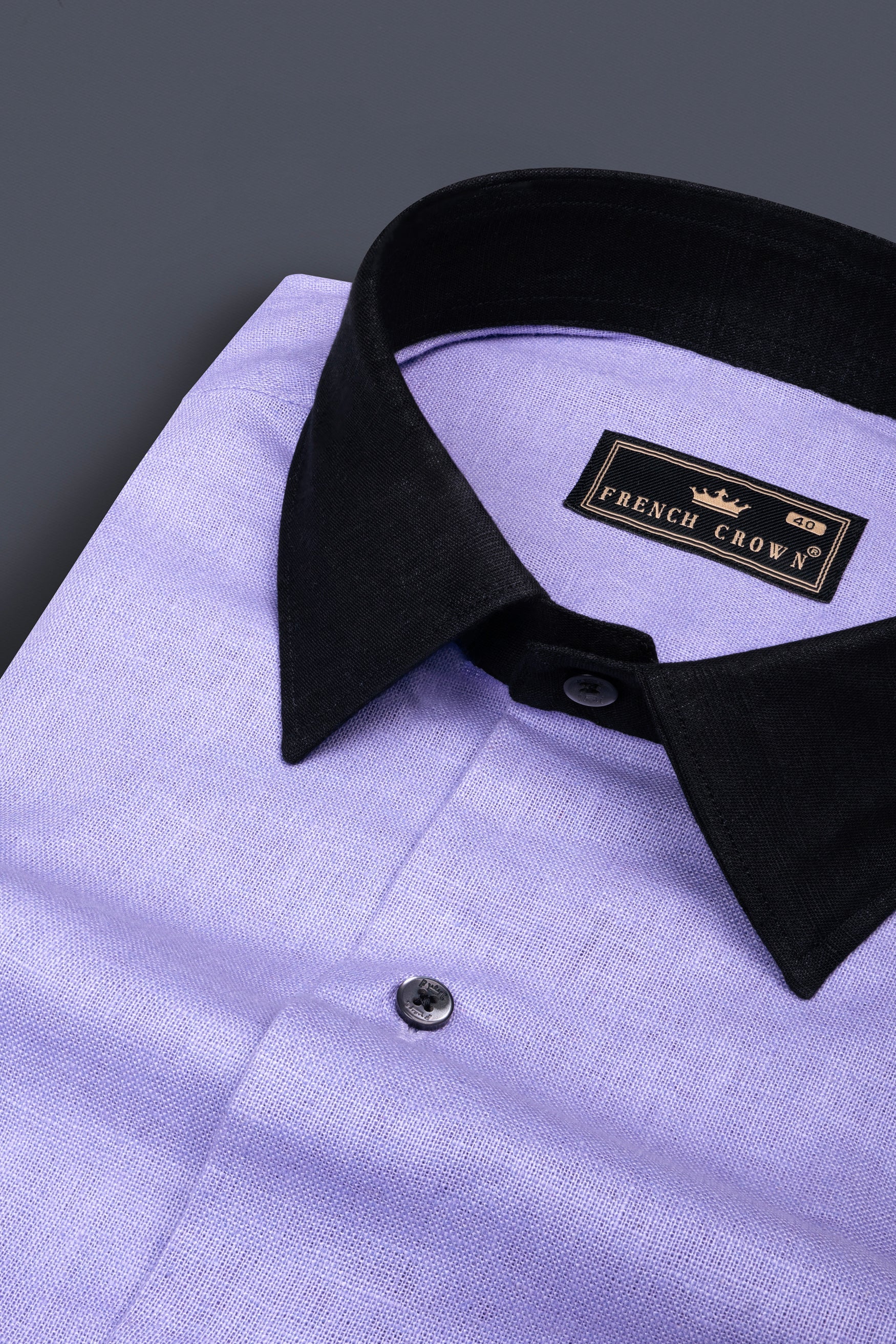 Melrose Purple Textured Luxurious Linen Shirt