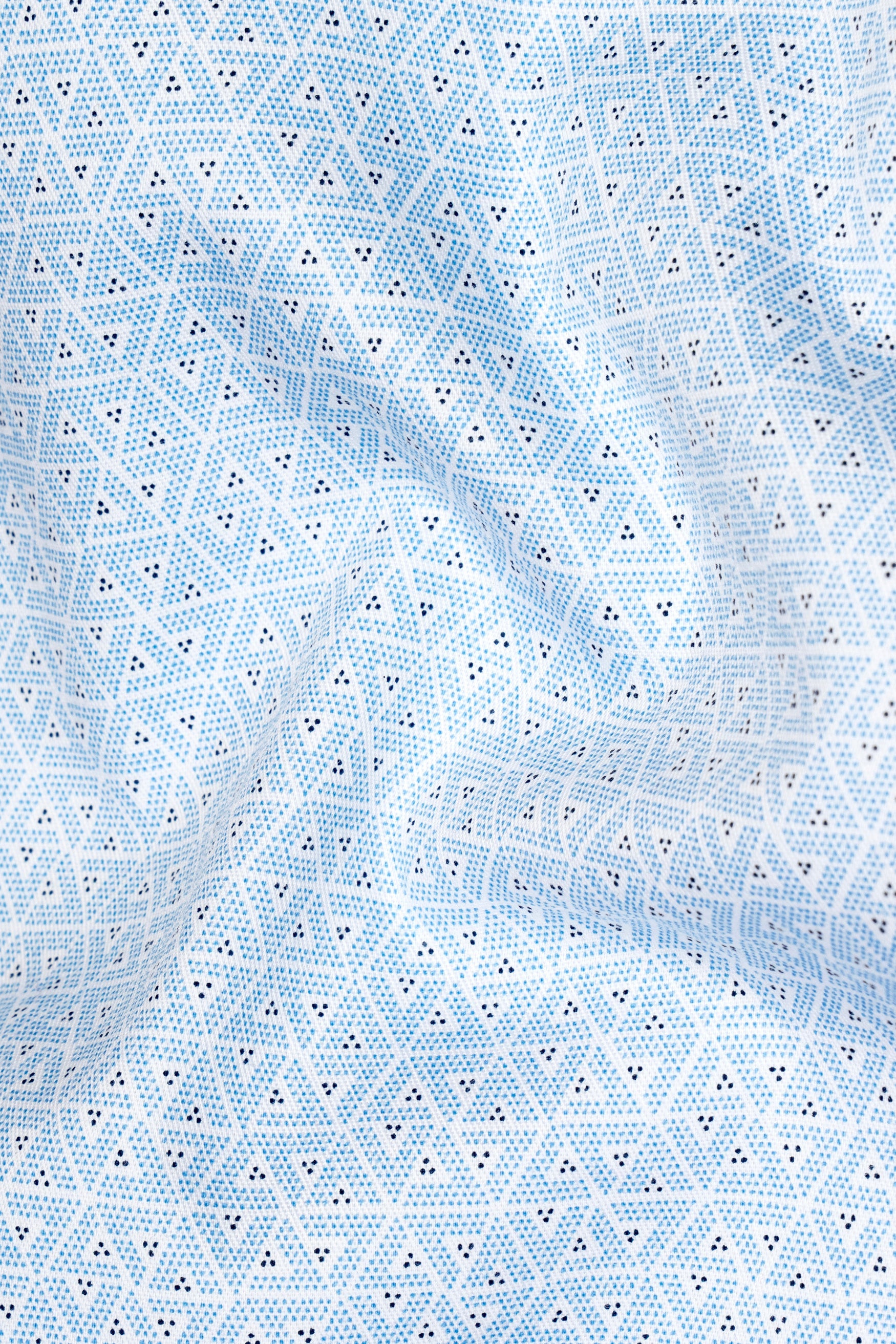 Tropical Blue Small Triangles printed Super Soft Premium Cotton Shirt