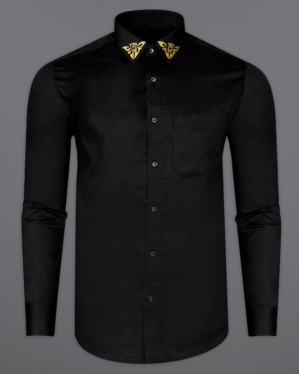 JADE BLACK WITH HAND PAINTED SUPER SOFT PREMIUM COTTON DESIGNER SHIRT