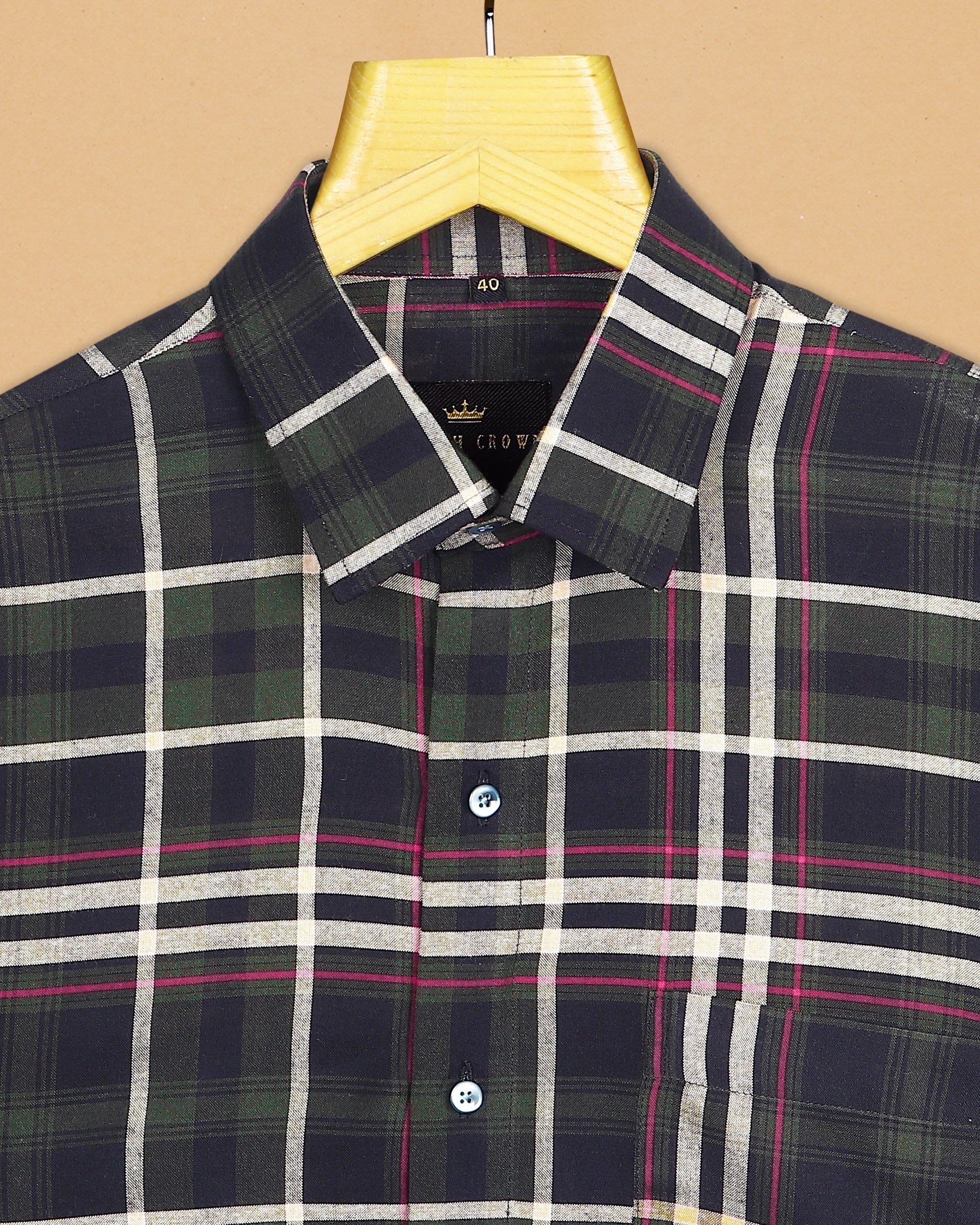 Army Green Plaid Ultra soft Giza Cotton SHIRT