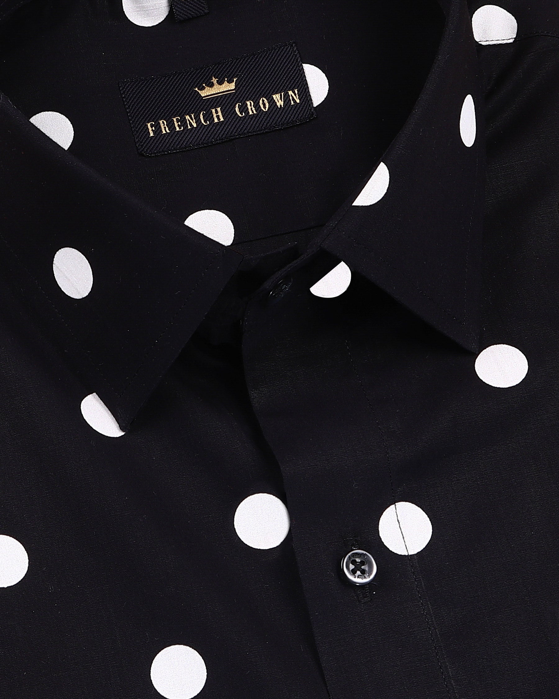 Jade Black Polka Dotted Premium cotton Shirt 1905BLK-50, 1905BLK-H-40, 1905BLK-46, 1905BLK-42, 1905BLK-H-46, 1905BLK-H-38, 1905BLK-39, 1905BLK-H-48, 1905BLK-H-50, 1905BLK-44, 1905BLK-38, 1905BLK-H-42, 1905BLK-H-39, 1905BLK-H-44, 1905BLK-40, 1905BLK-H-52, 1905BLK-48, 1905BLK-52