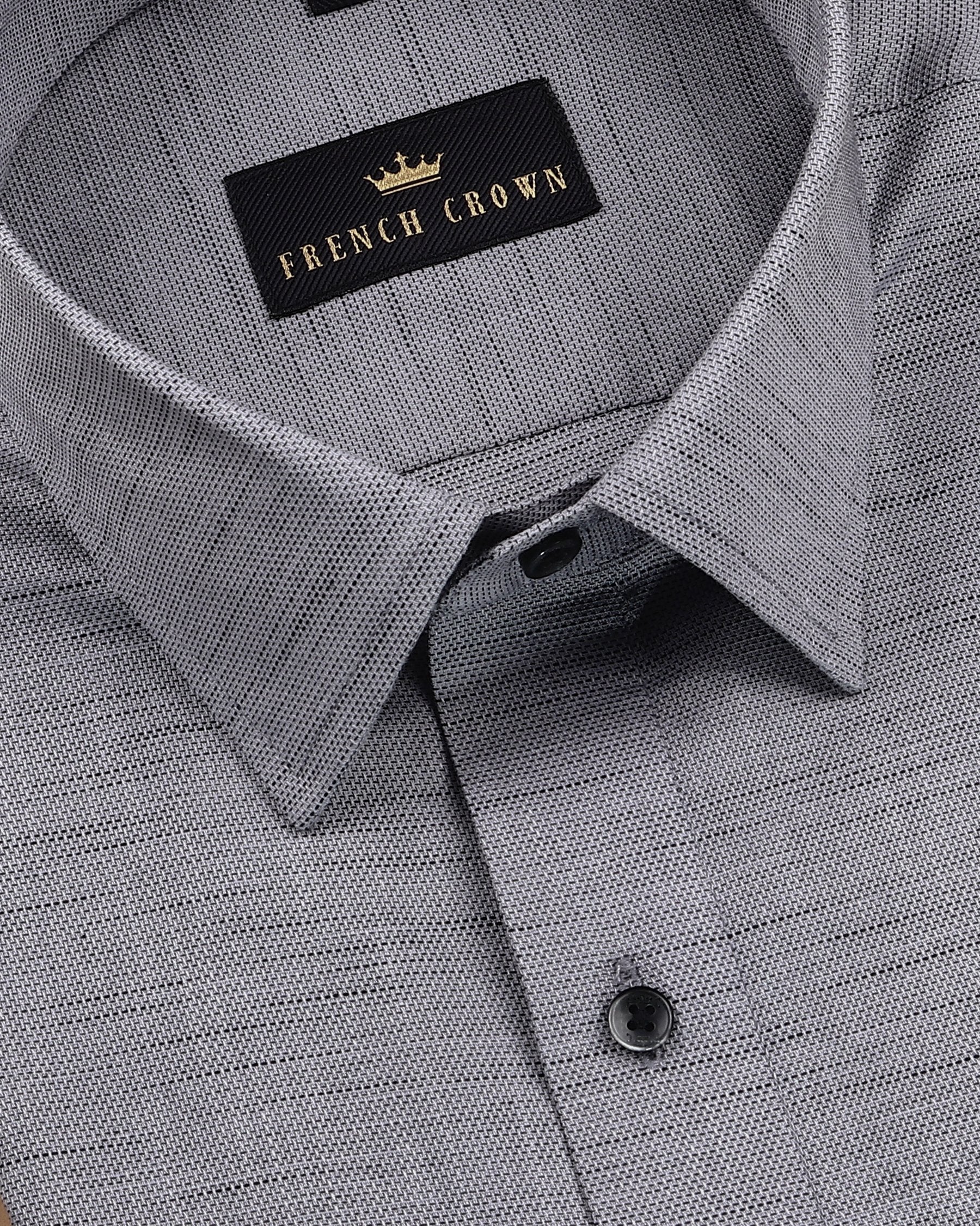 Grey luxurious Cotton-Linen Blend Shirt