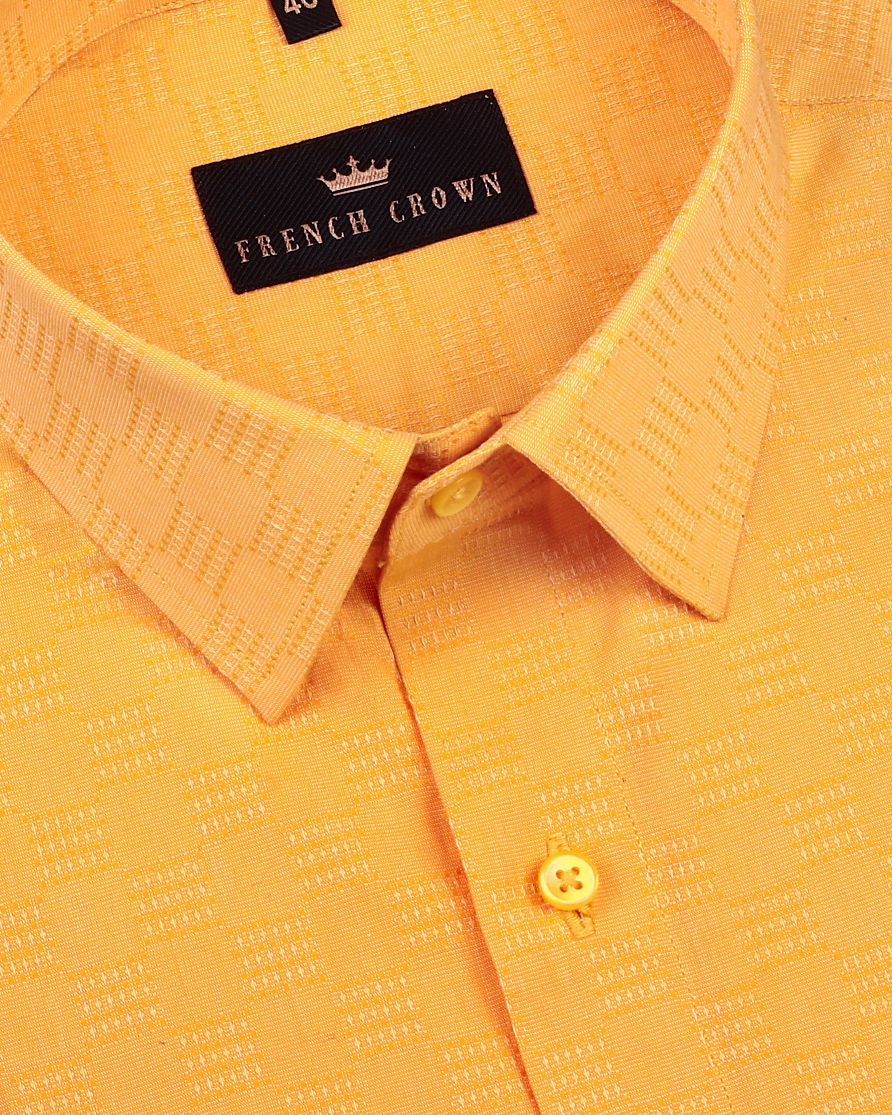 Mustard Diamond Dobby Giza Cotton shirt