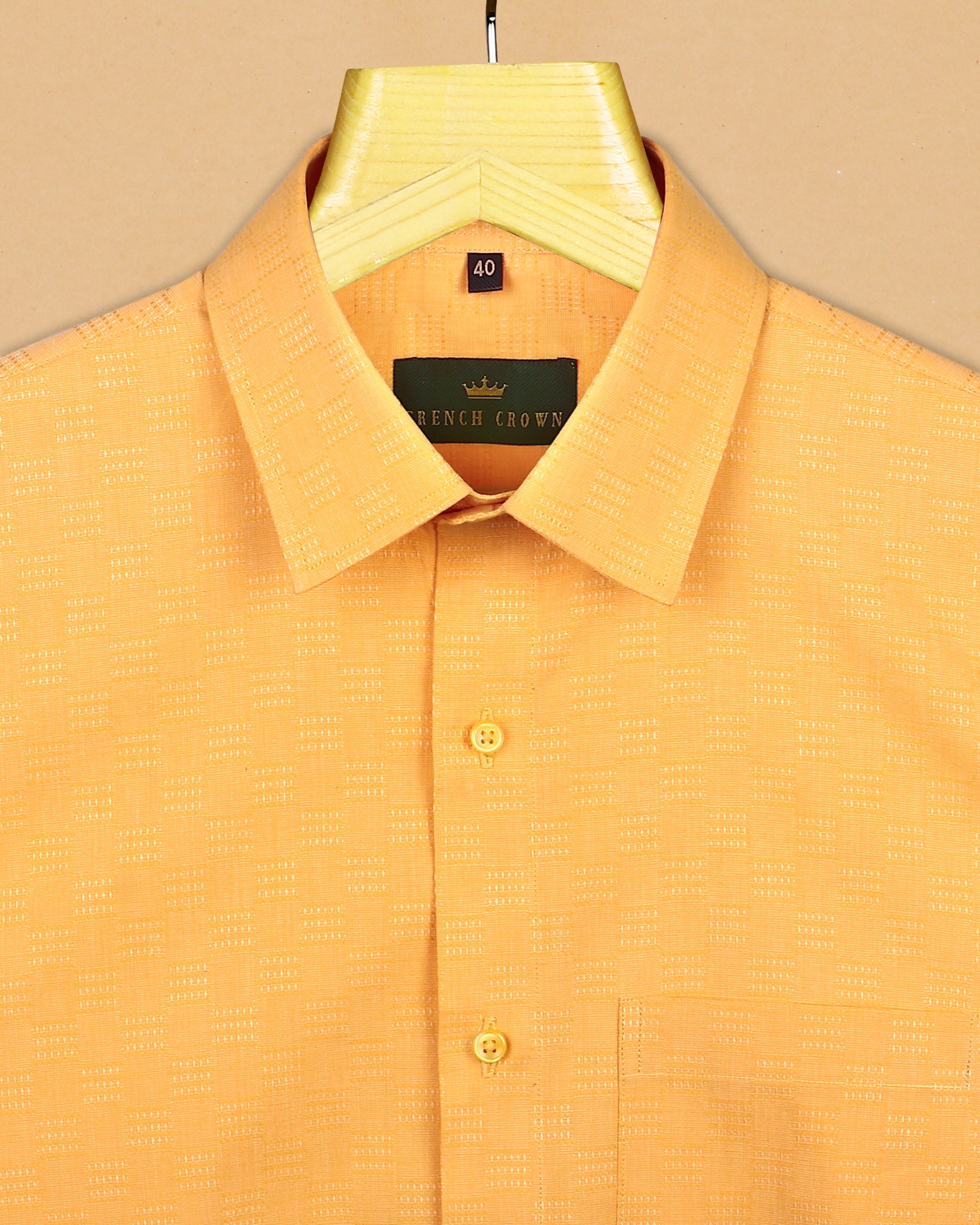 Mustard Diamond Dobby Giza Cotton shirt