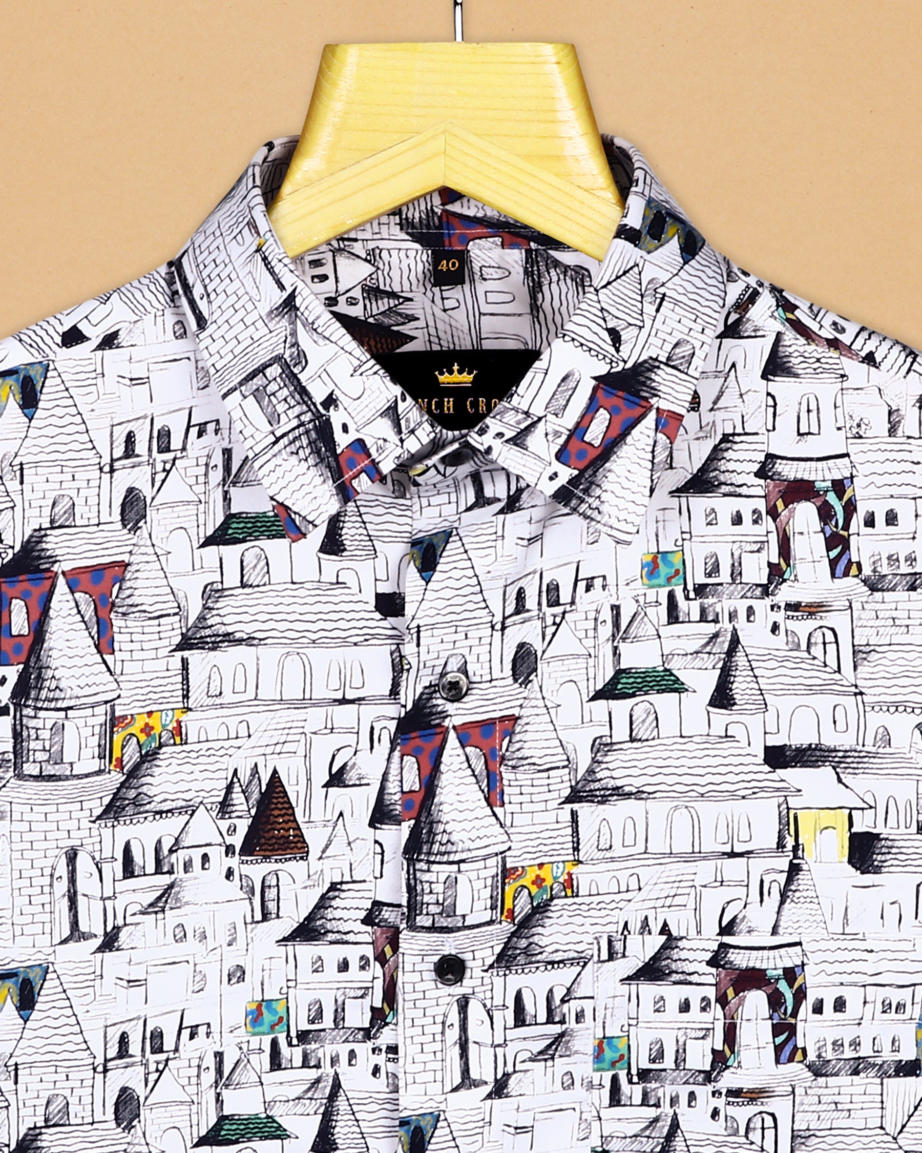 Beautiful Houses Print Super Soft Giza Cotton SHIRT