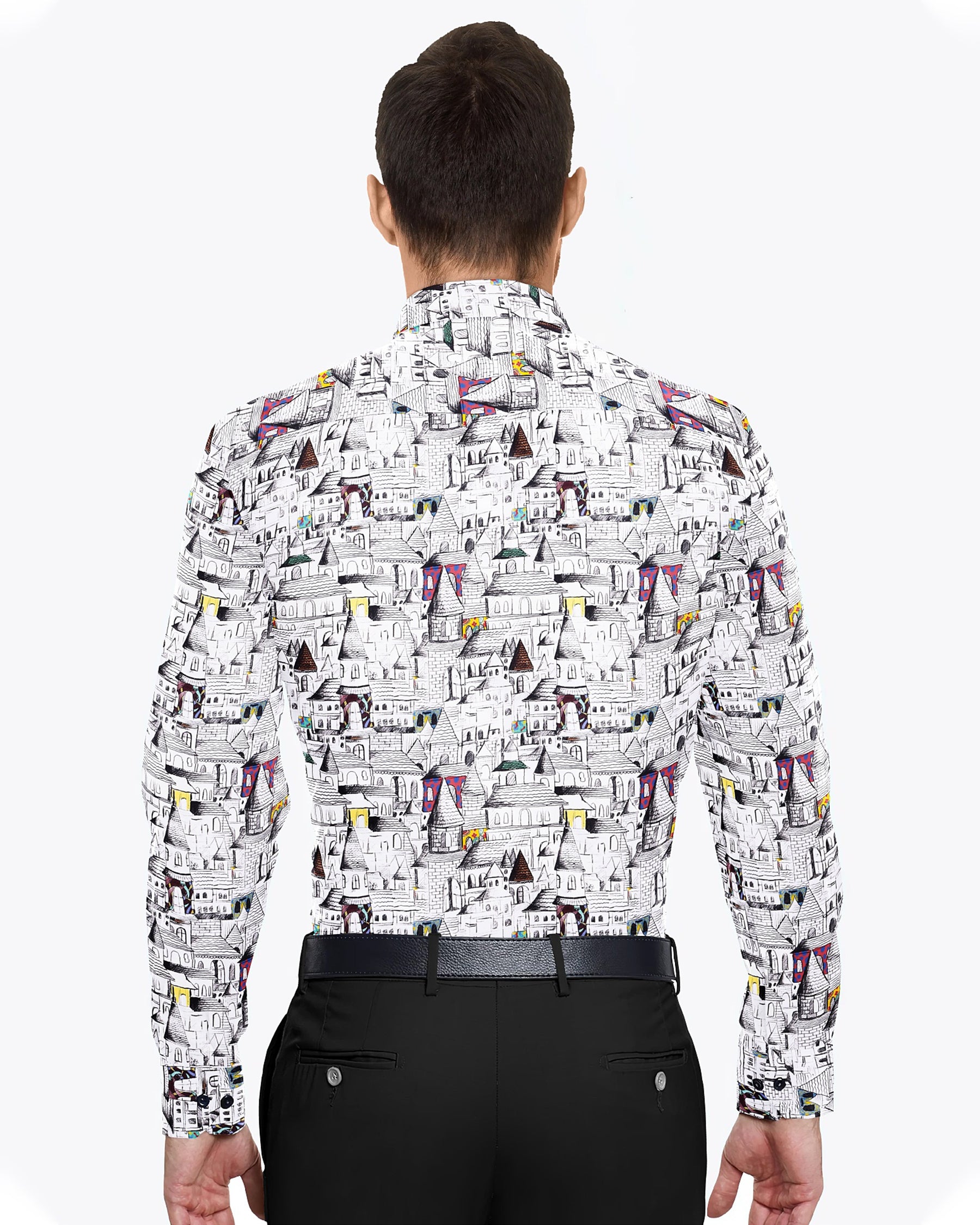 Beautiful Houses Print Super Soft Giza Cotton SHIRT