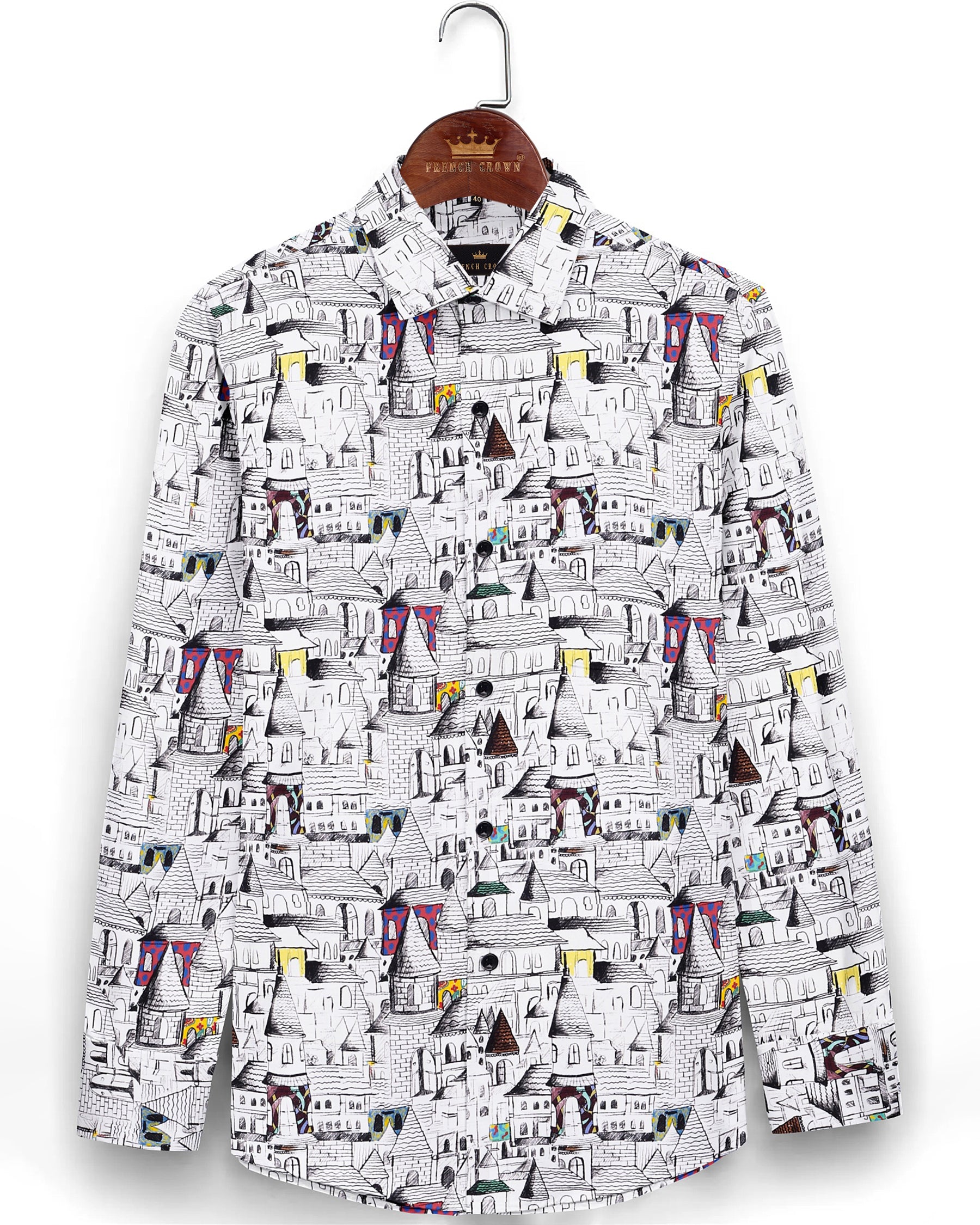Beautiful Houses Print Super Soft Giza Cotton SHIRT