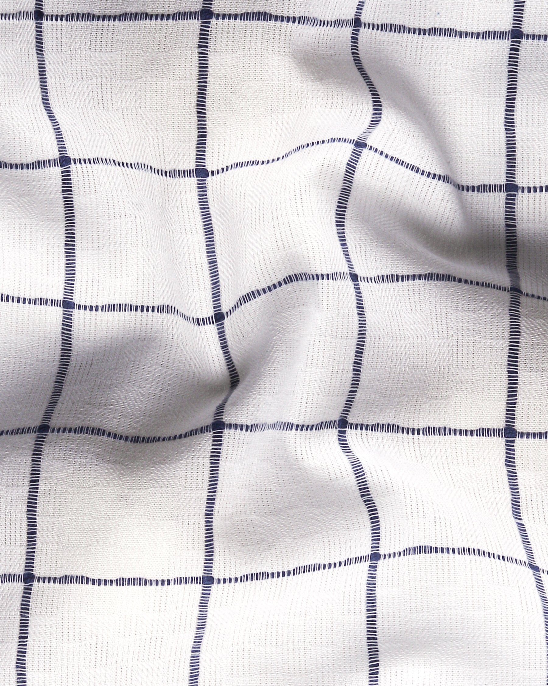 Bright White windowpane Dobby Giza Cotton shirt