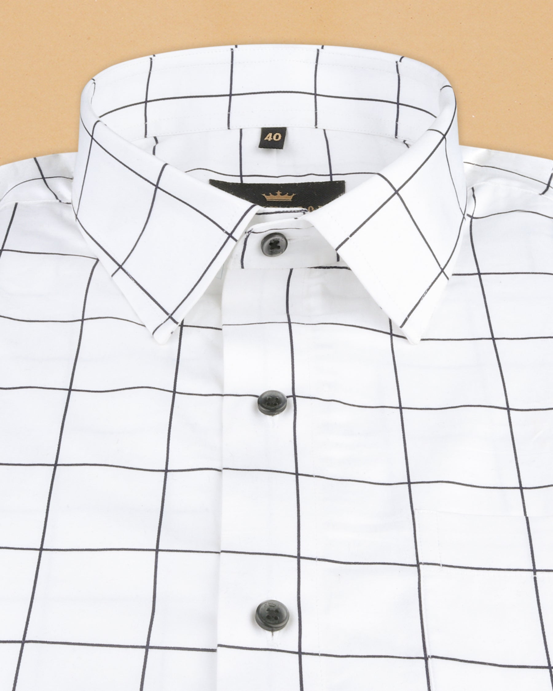 Bright White Windowpane Super Soft Giza Cotton SHIRT