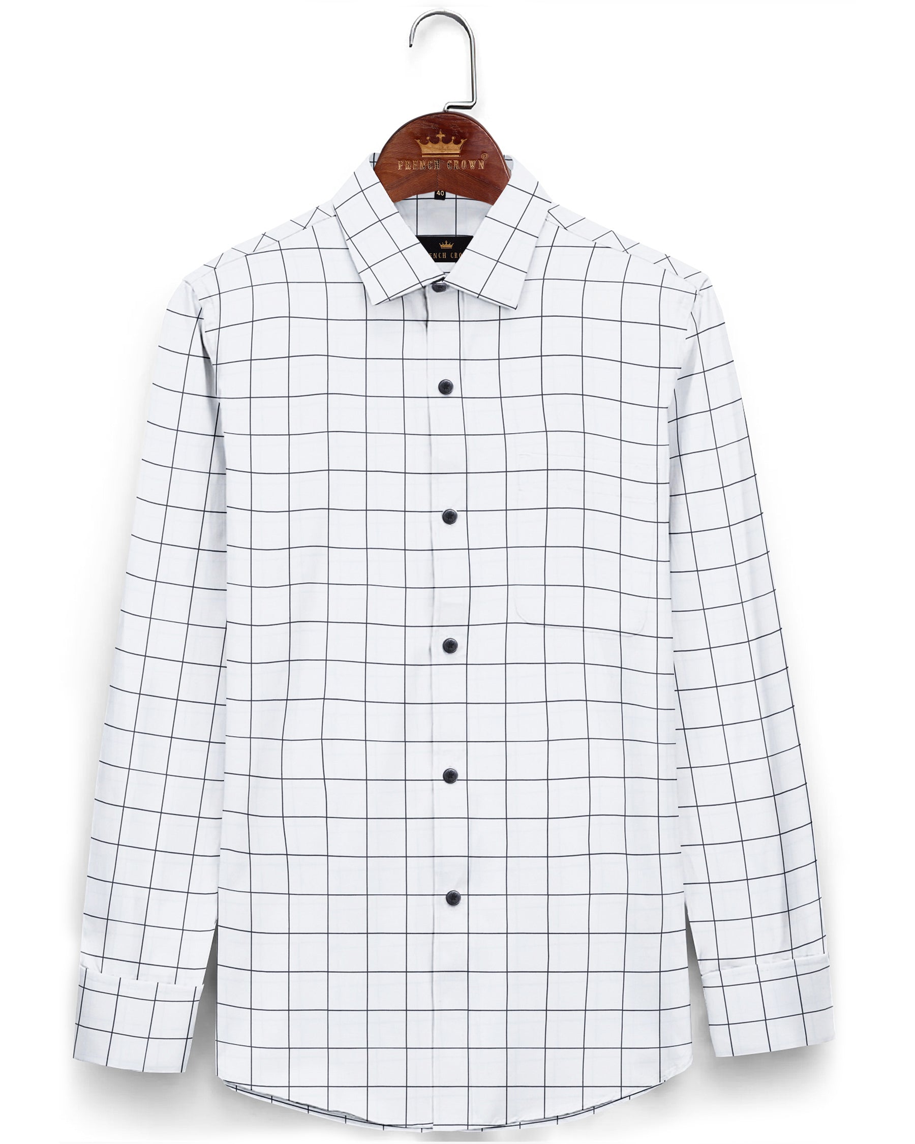 Bright White Windowpane Super Soft Giza Cotton SHIRT