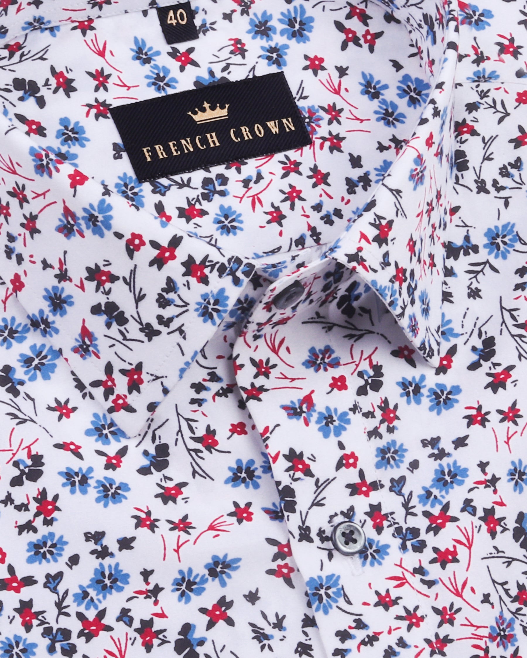 White Flowers Printed Soft Premium Cotton SHIRT