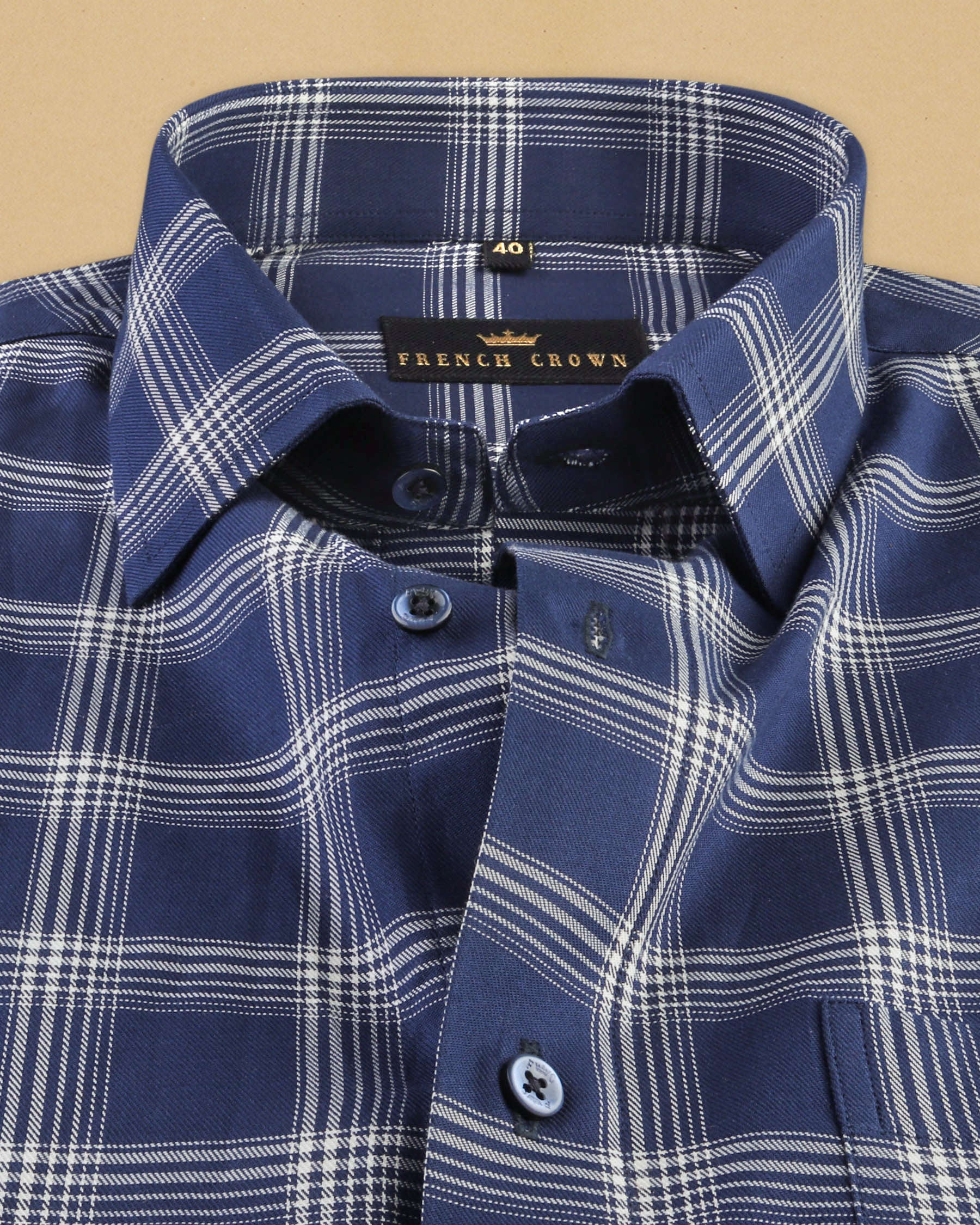 Navy Plaid Premium Cotton SHIRT