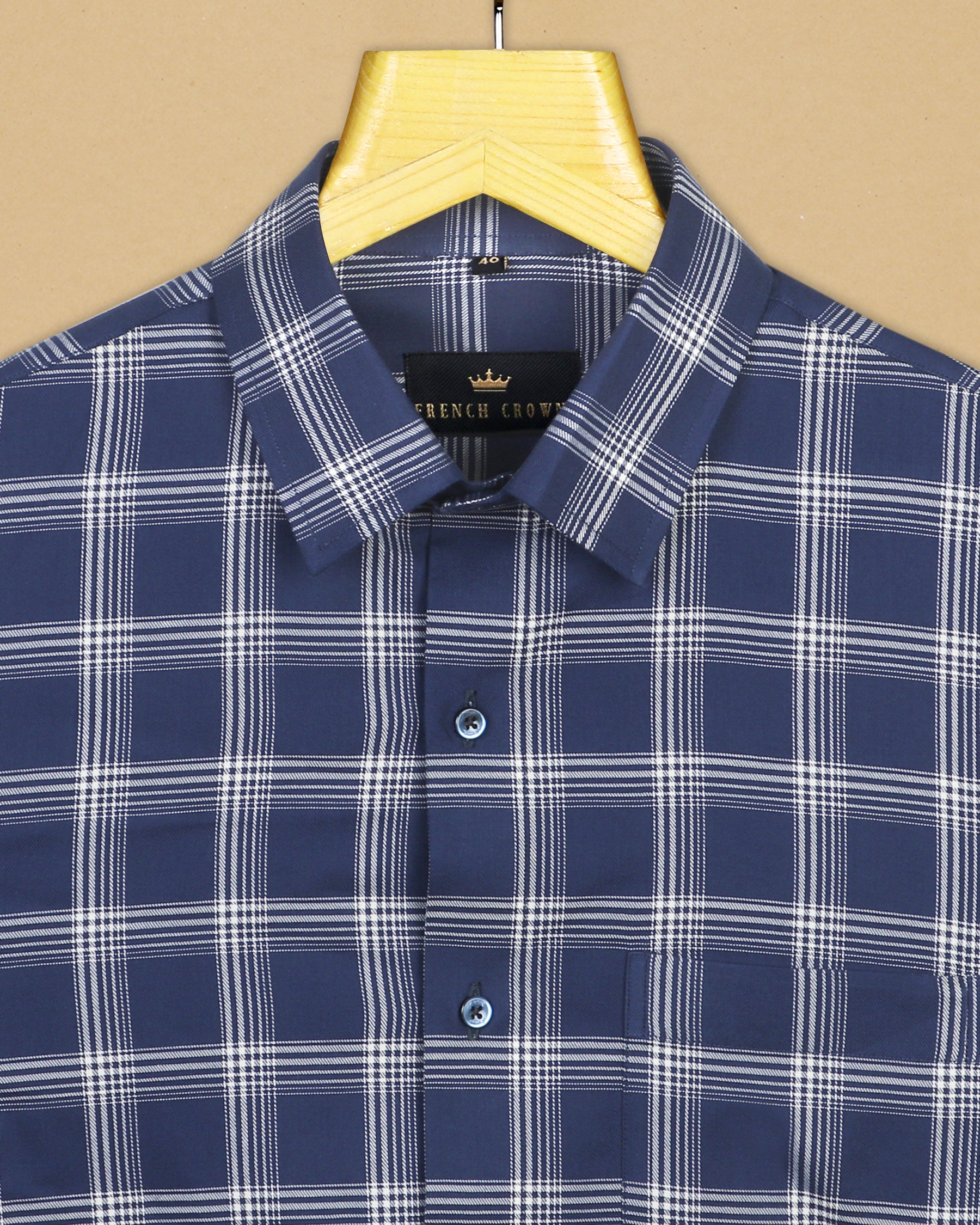 Navy Plaid Premium Cotton SHIRT