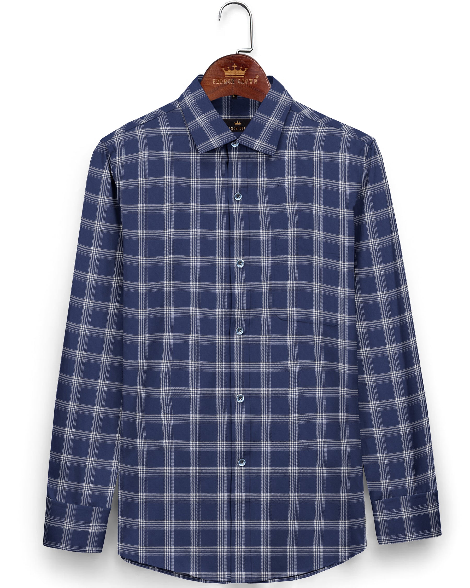 Navy Plaid Premium Cotton SHIRT