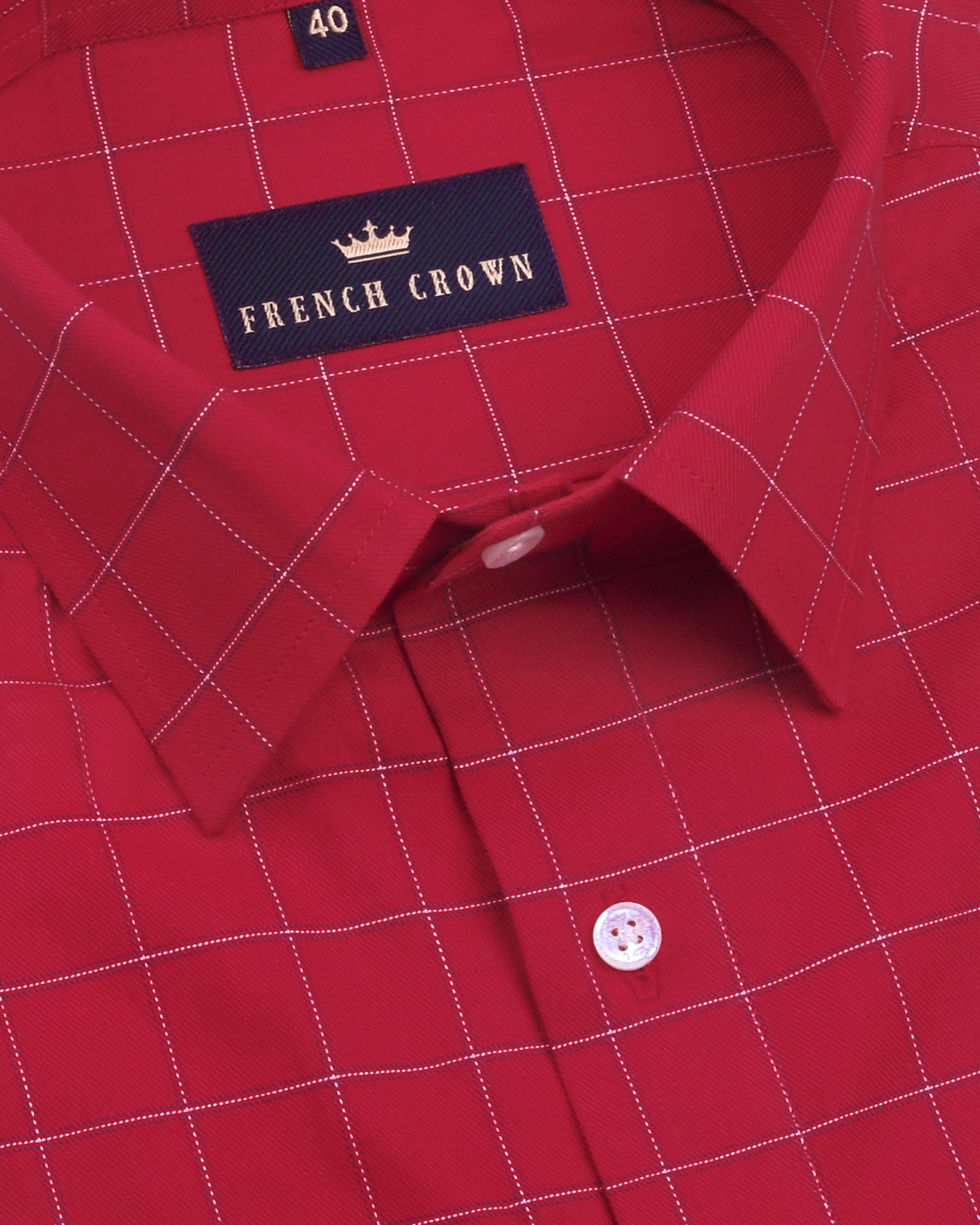 Bright Red windowpane Premium Cotton SHIRT