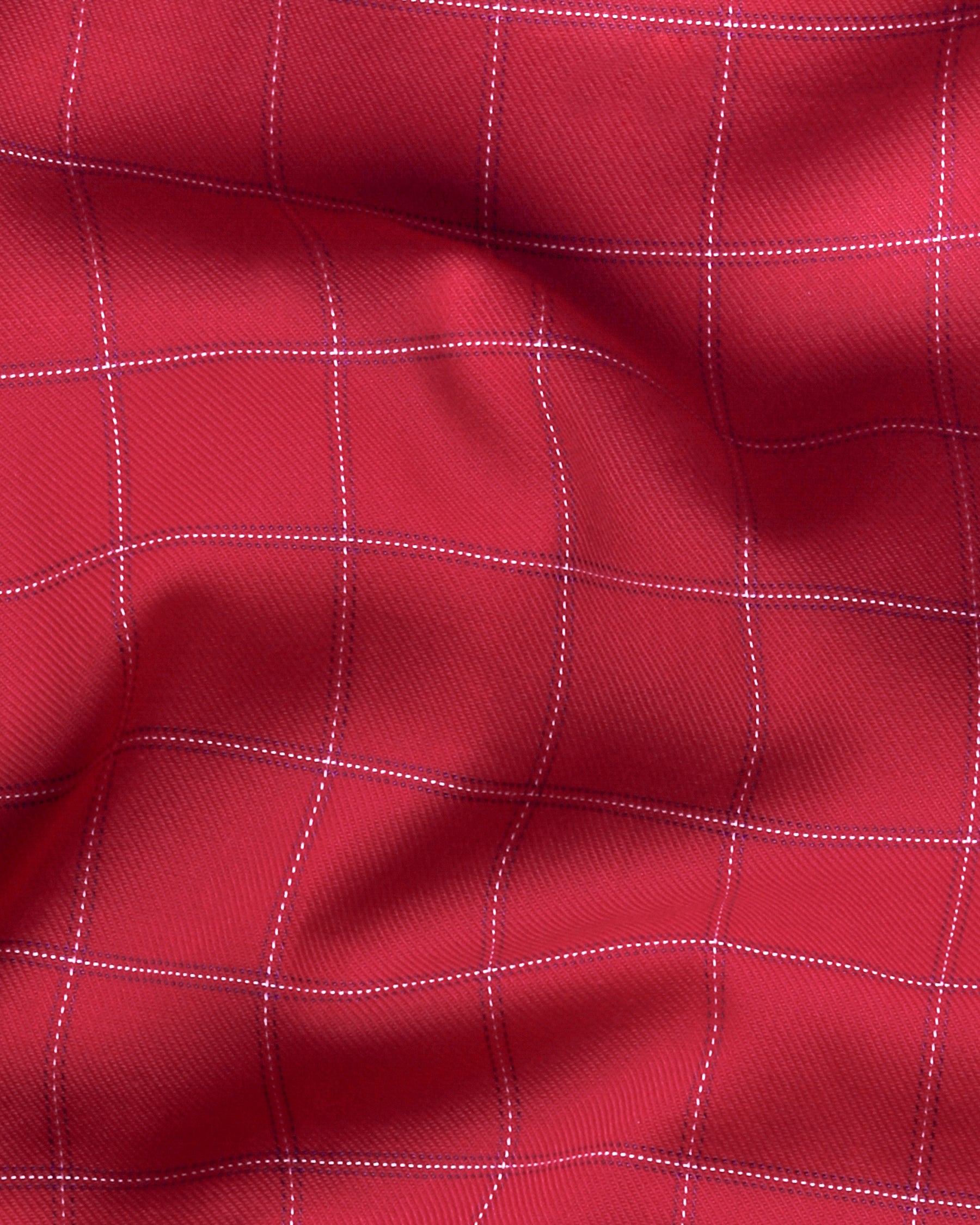 Bright Red windowpane Premium Cotton SHIRT