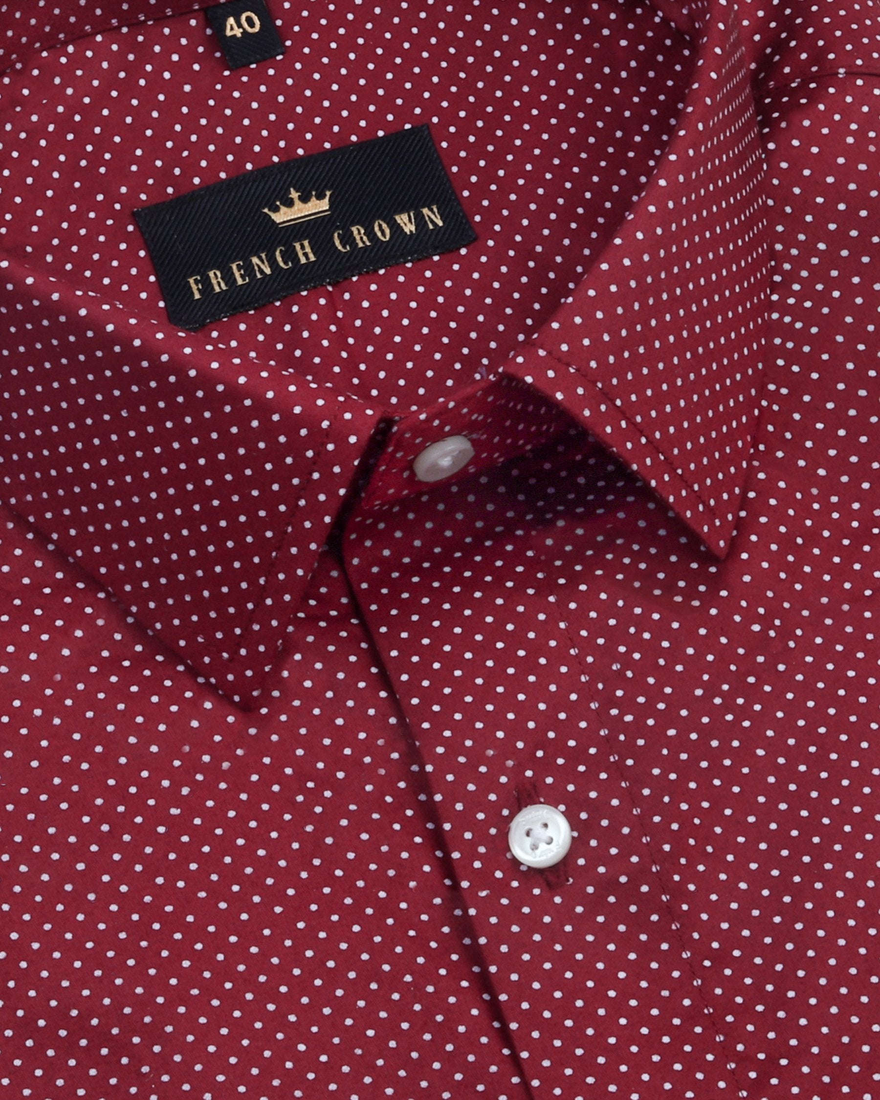 Red with White Micro-Dotted Print Super Soft Giza Cotton SHIRT
