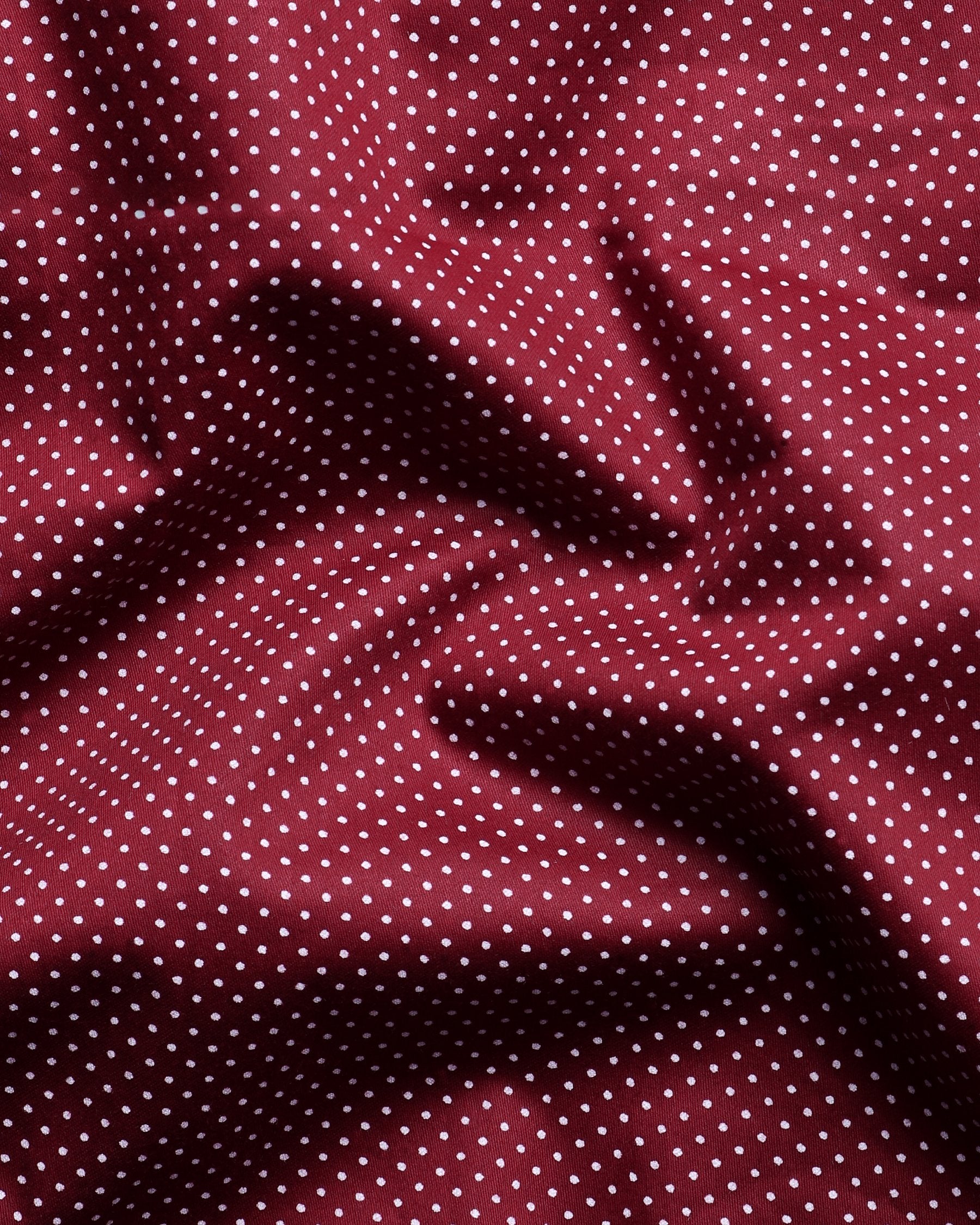 Red with White Micro-Dotted Print Super Soft Giza Cotton SHIRT