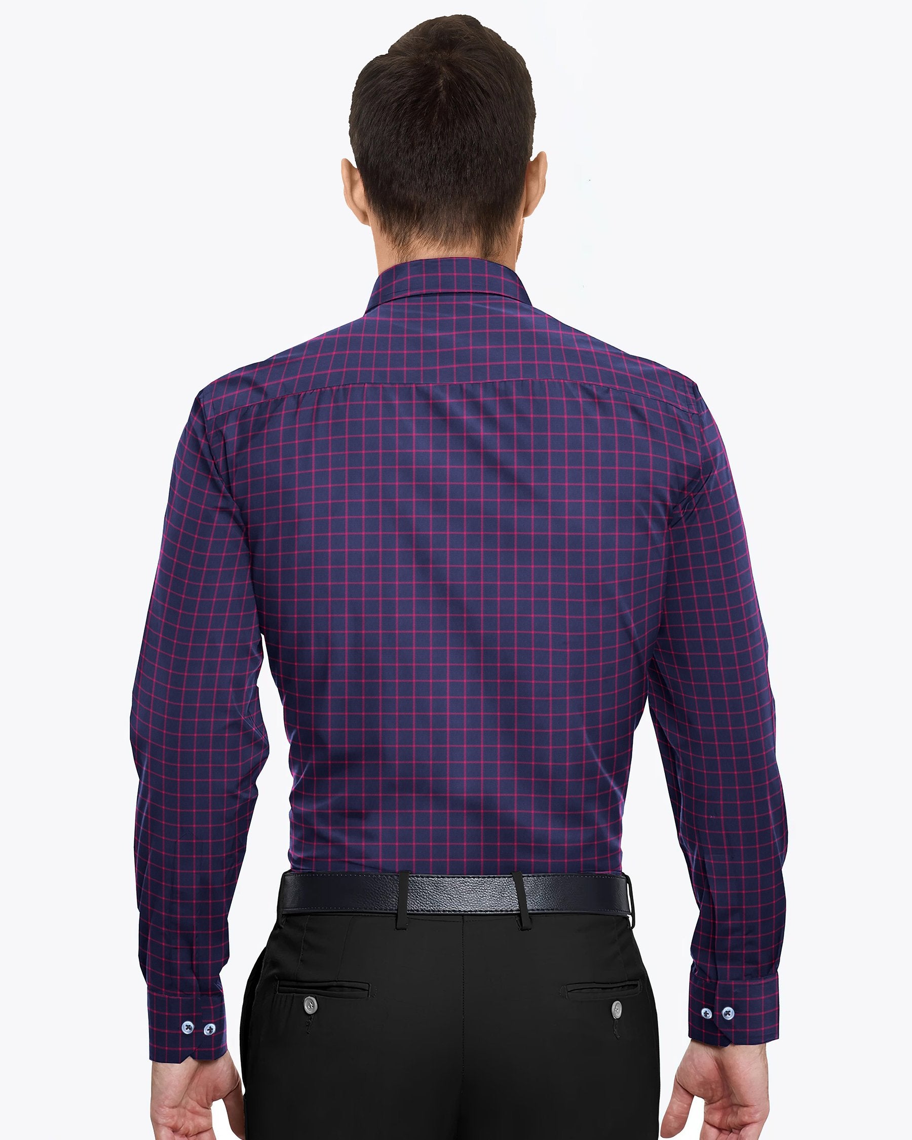 Navy Windowpane Premium Cotton SHIRT