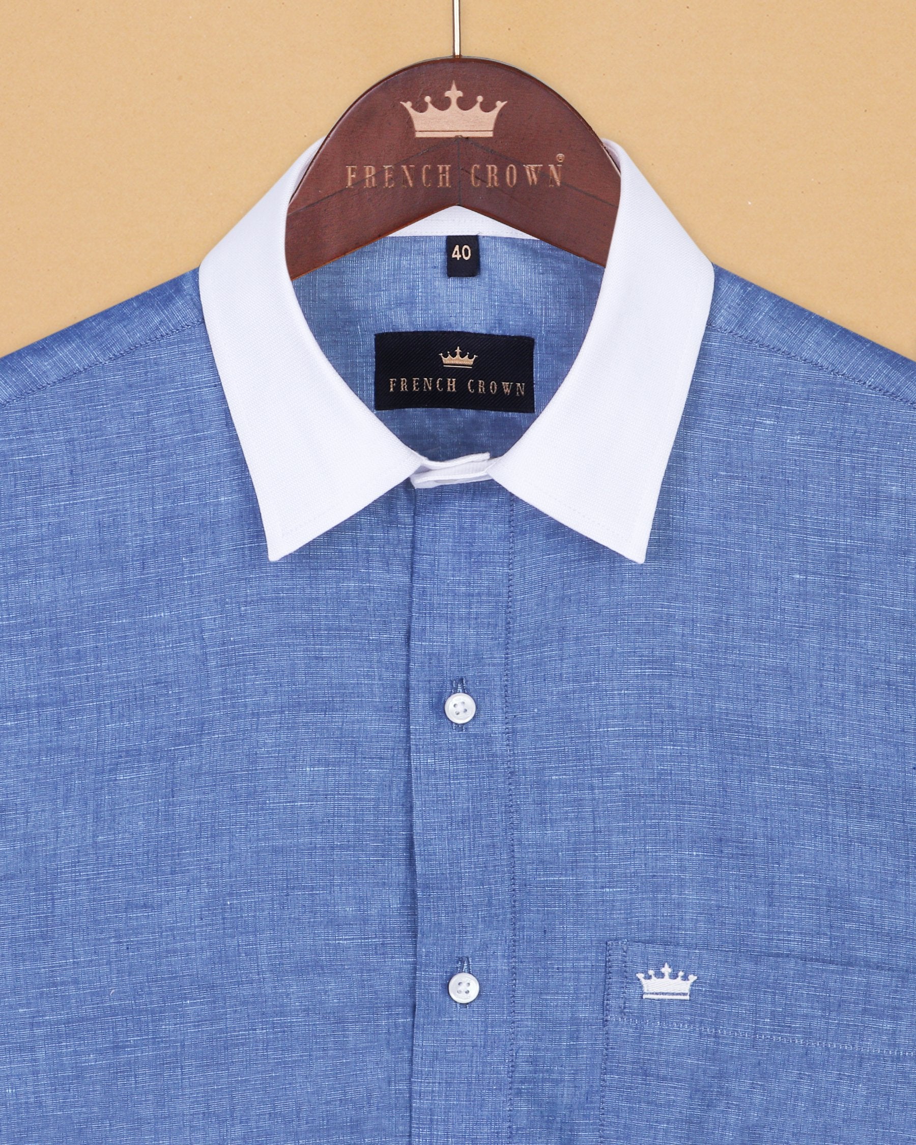 Steel Blue Luxurious Linen Shirt