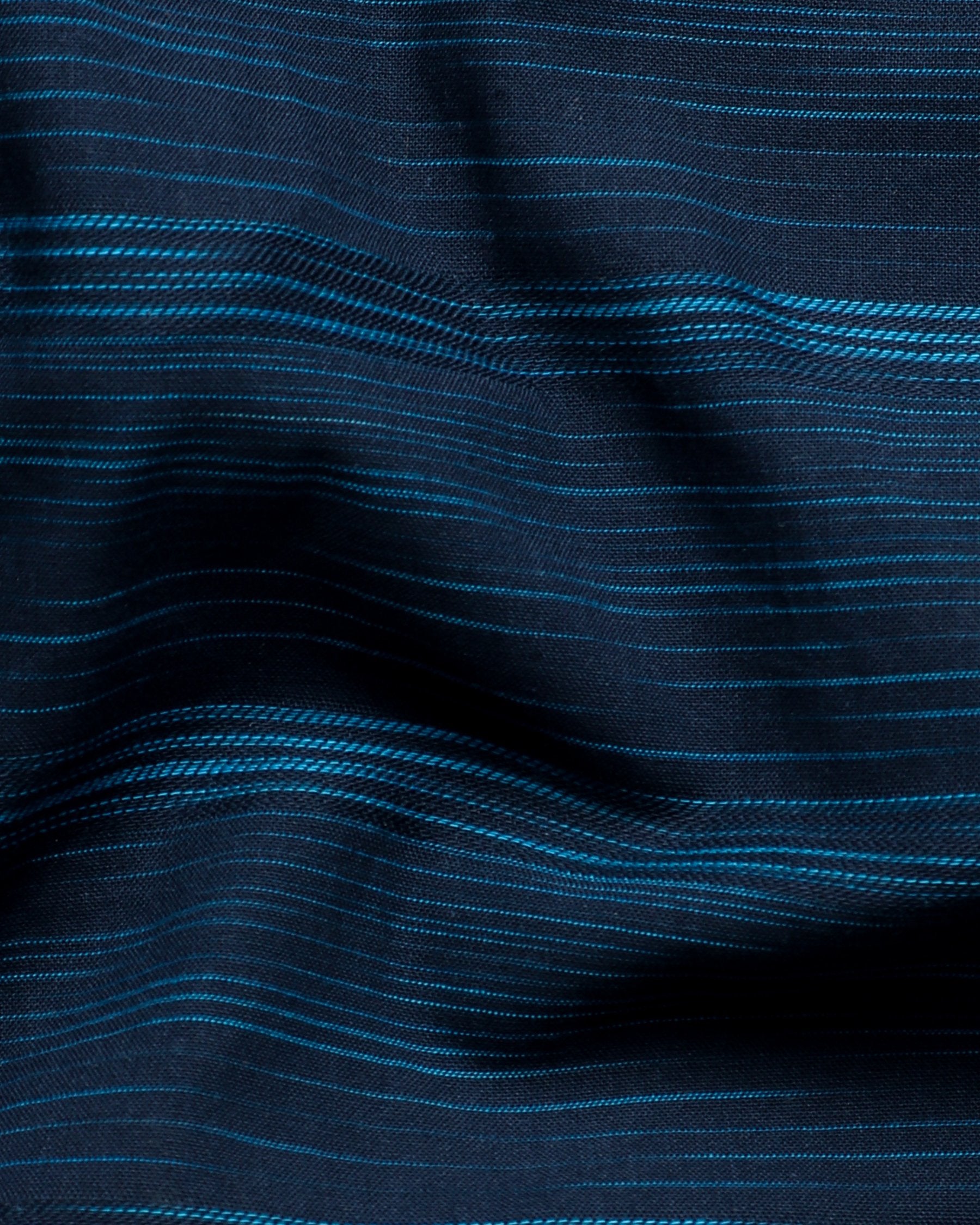 Navy Slubbed Luxurious Linen-Cotton Blend Shirt