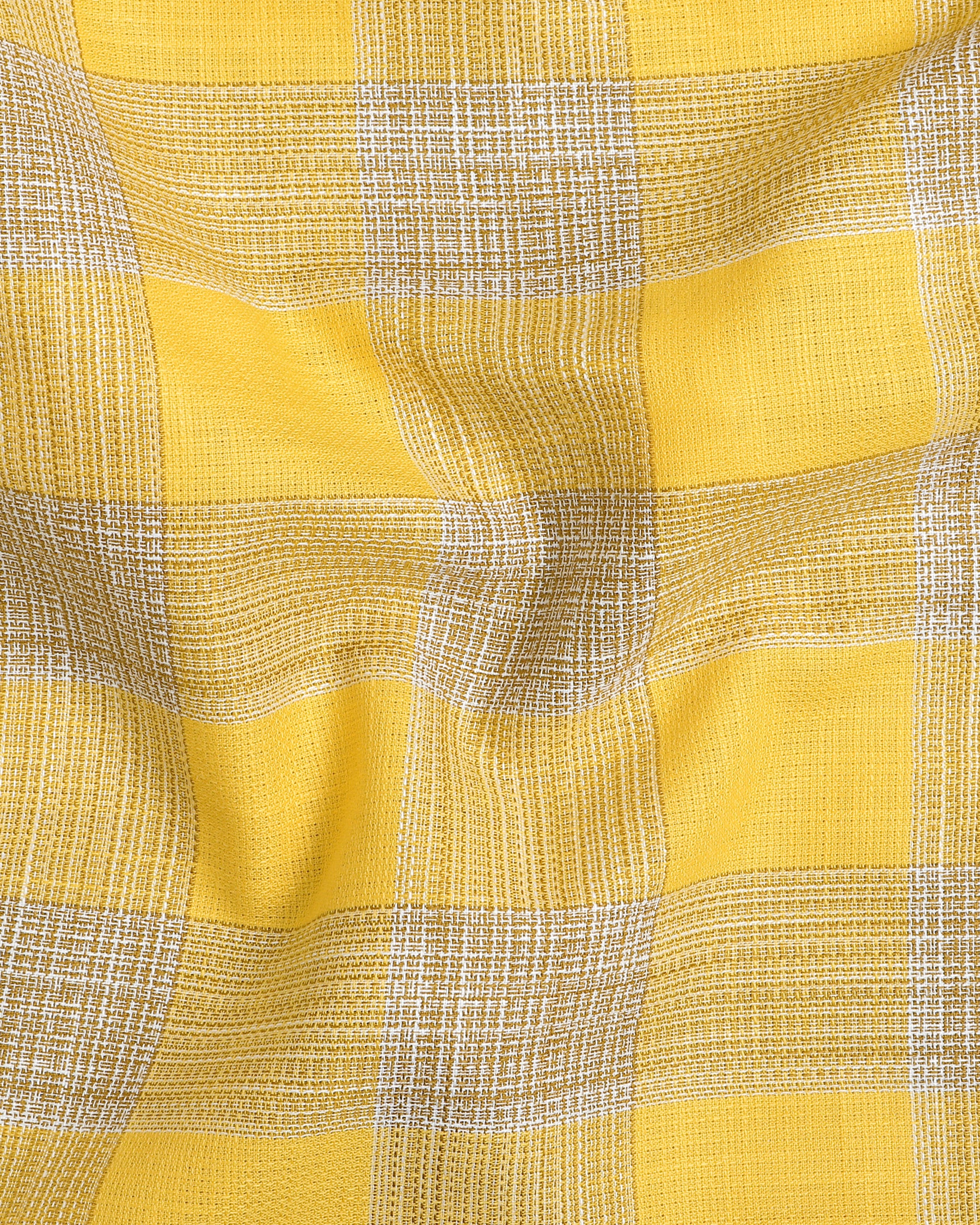 Butterscotch and Brown Checked dobby Giza Cotton