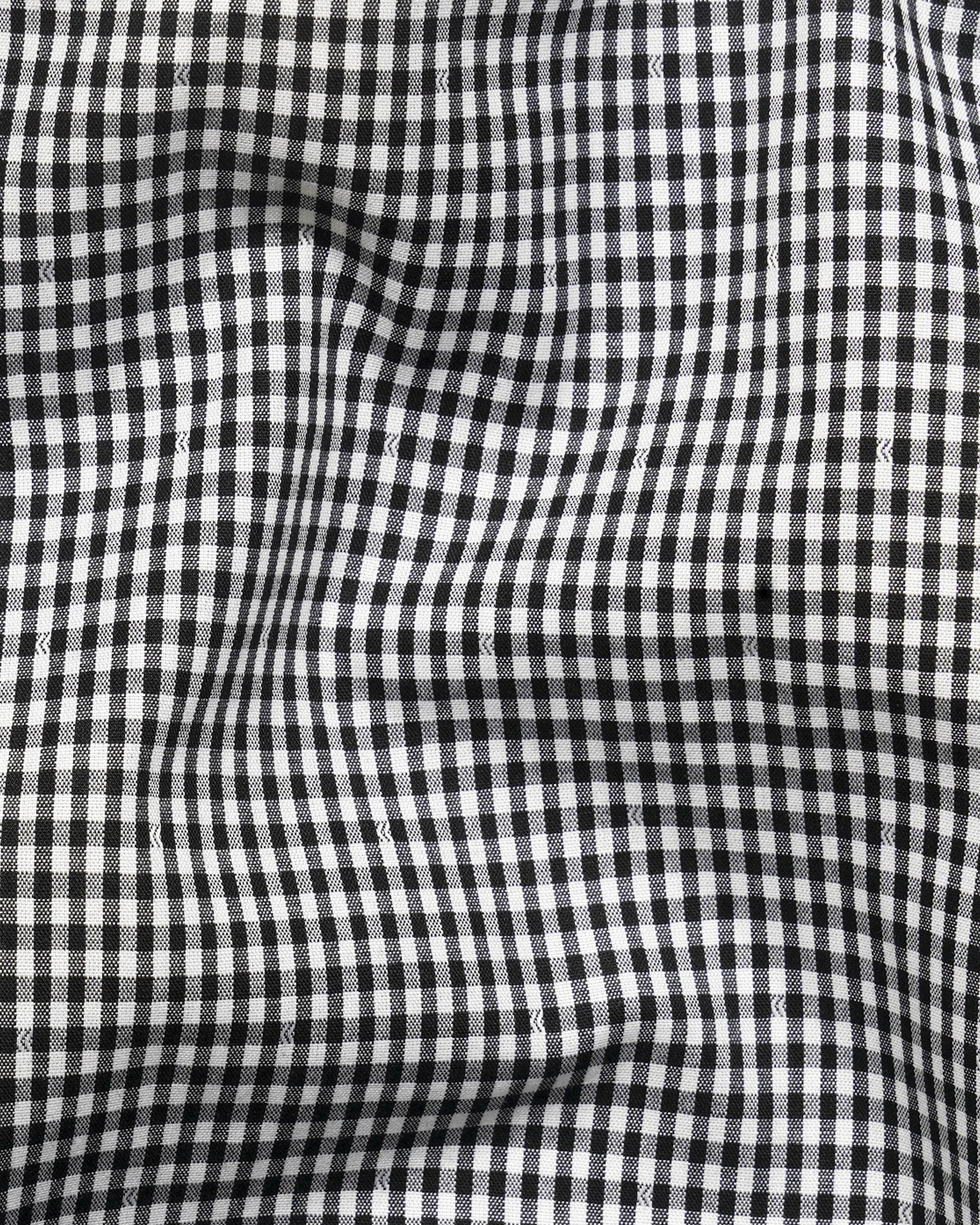 Black and White Micro Checked Premium Cotton Shirt