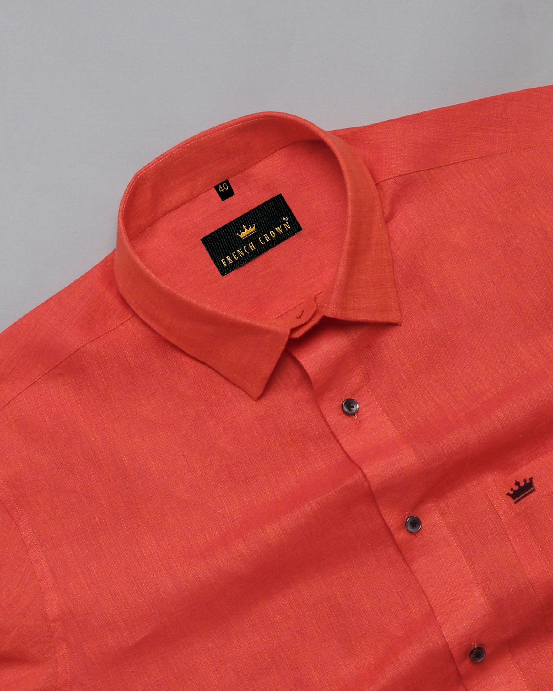 Orange Luxurious Linen Shirt