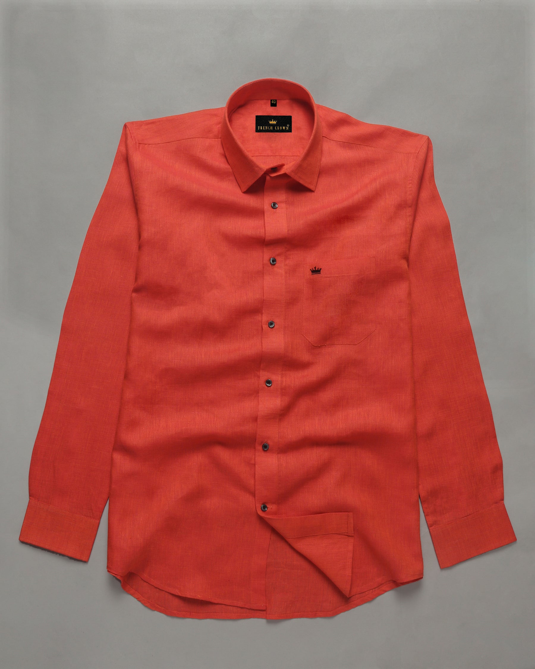 Orange Luxurious Linen Shirt