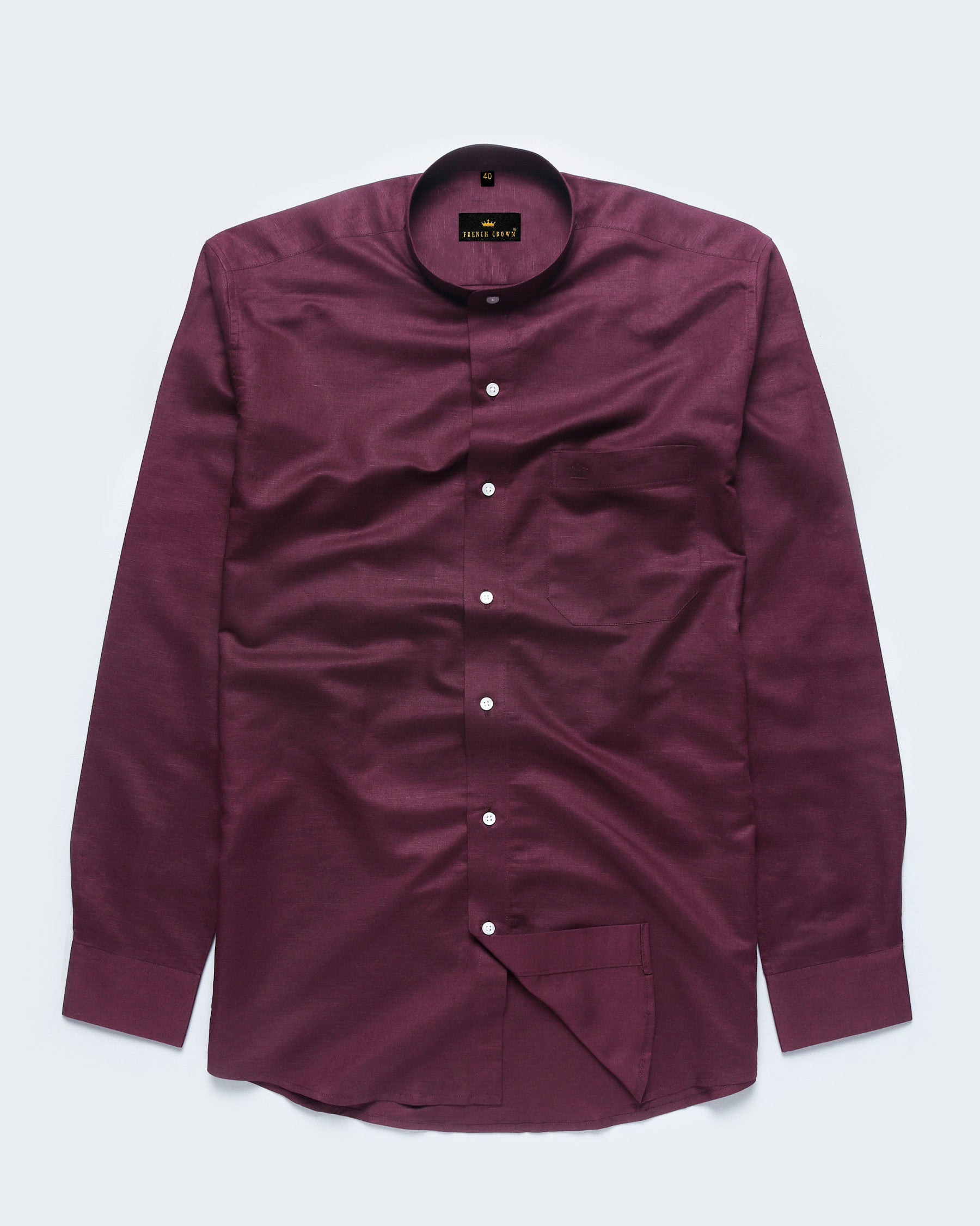 Wine Red Luxurious Linen Shirt