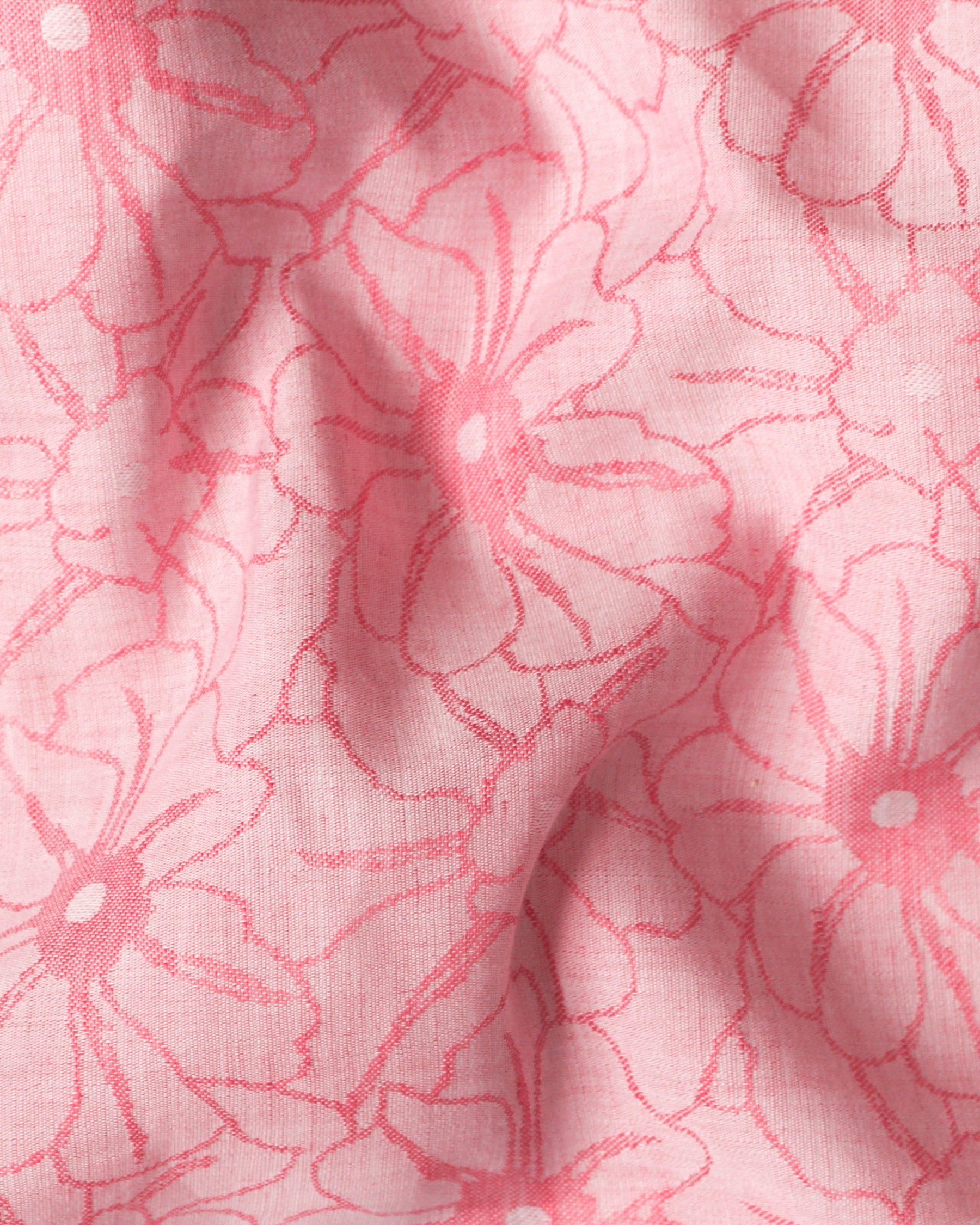 Pink Flower Dobby Giza Cotton shirt