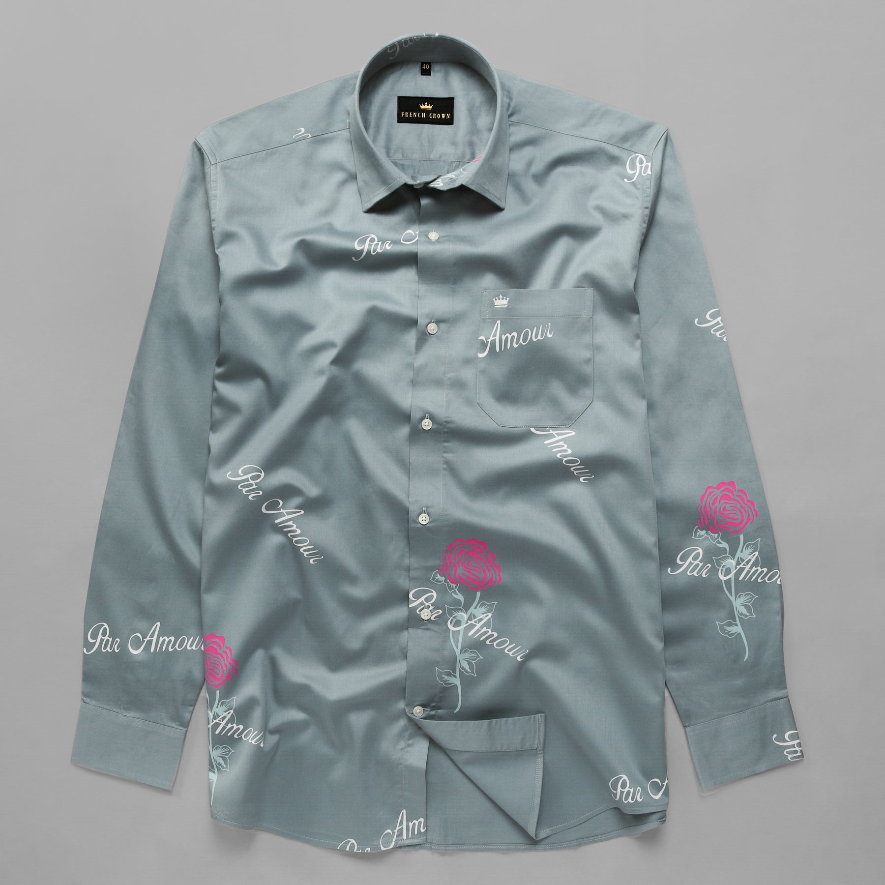Grey Par Amour Printed Super Soft Giza Cotton SHIRT