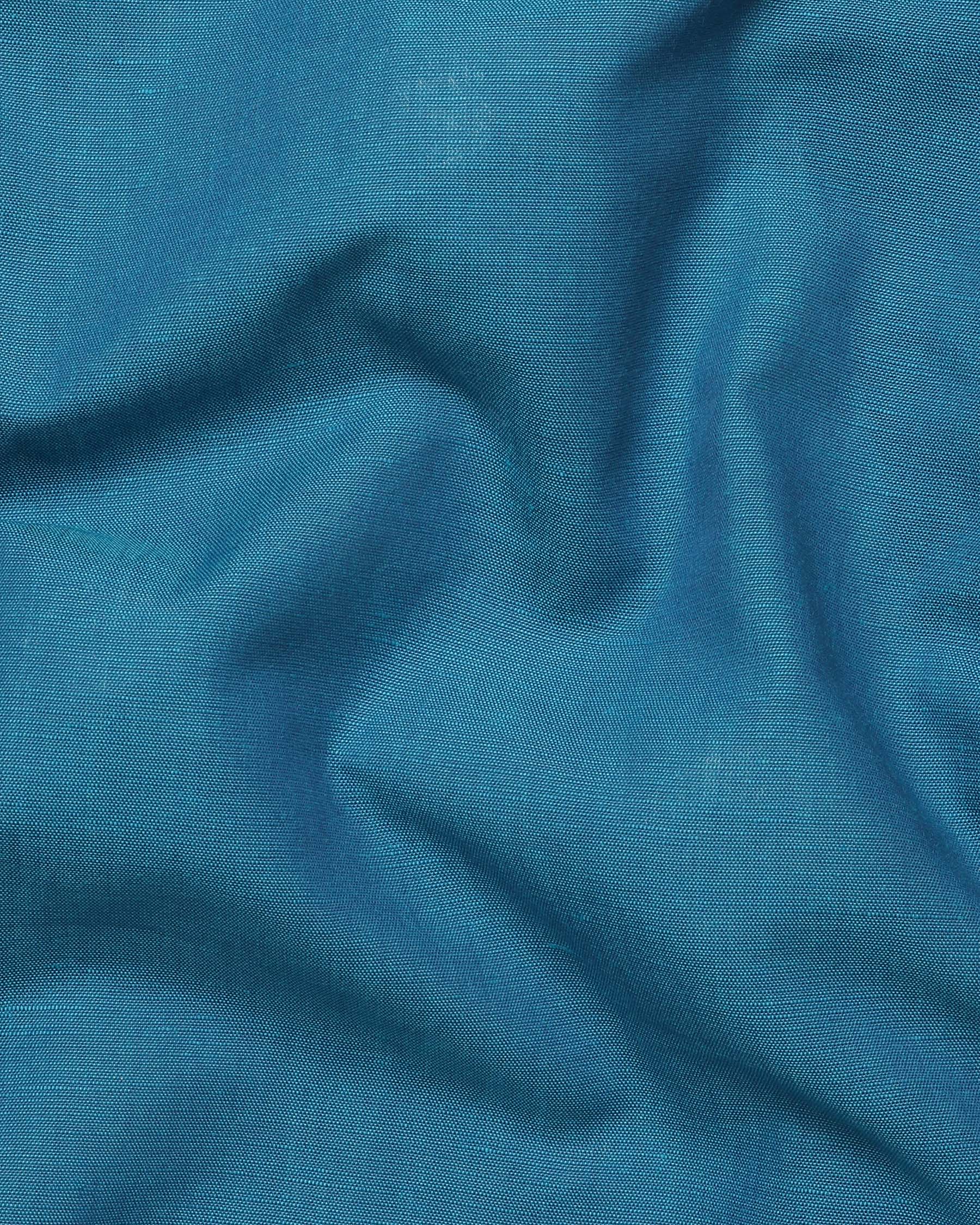 Sapphire Blue Luxurious Linen Shirt
