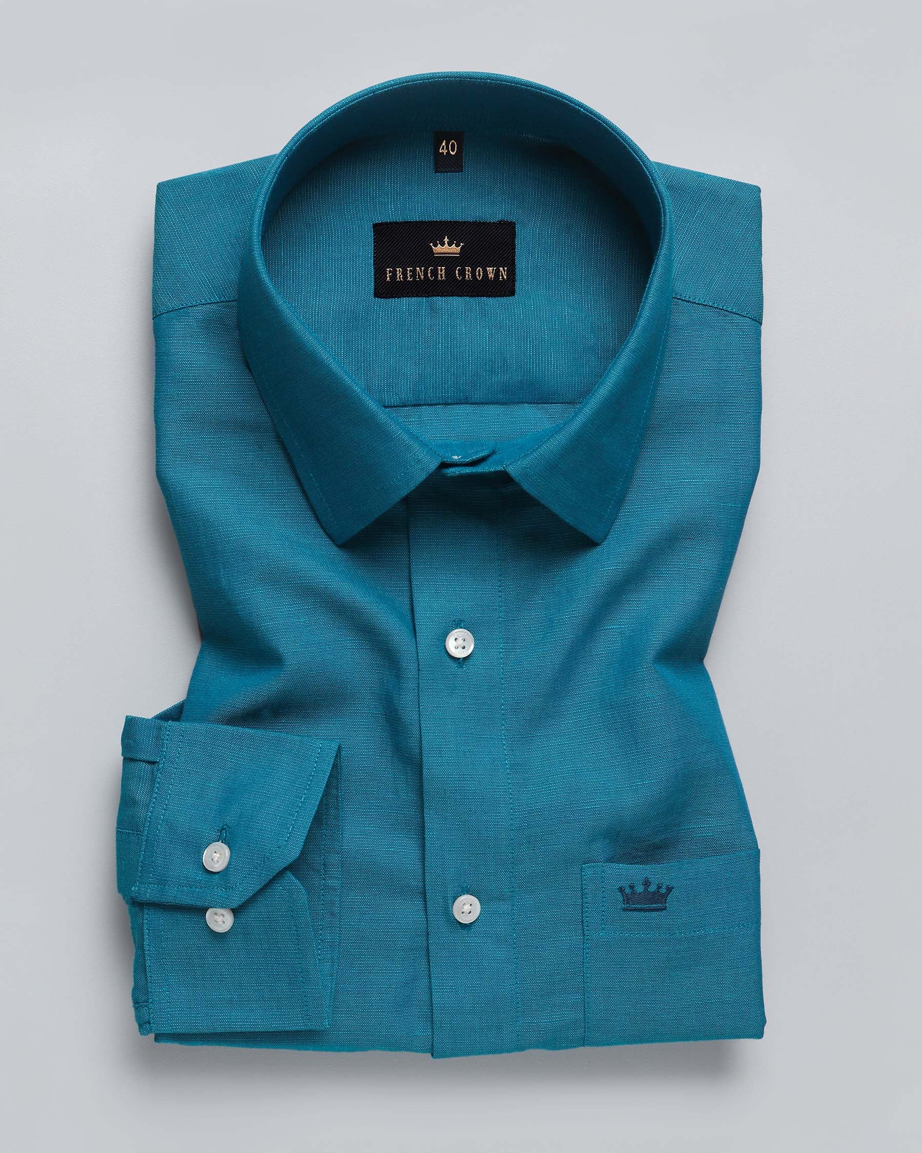 Sapphire Blue Luxurious Linen Shirt