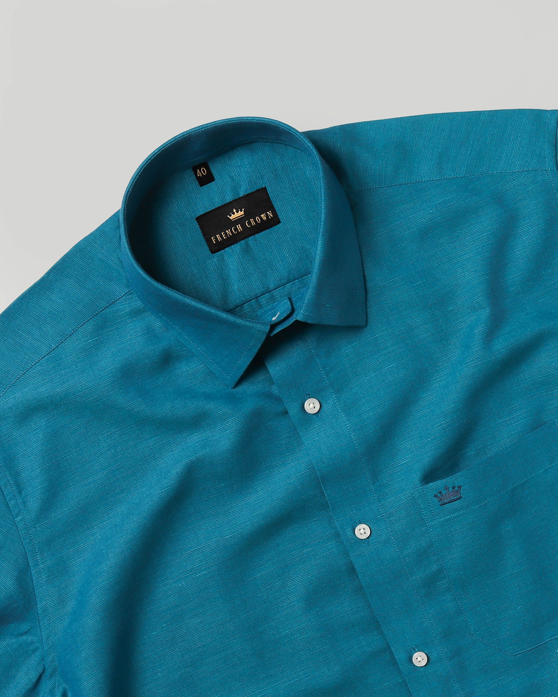 Sapphire Blue Luxurious Linen Shirt