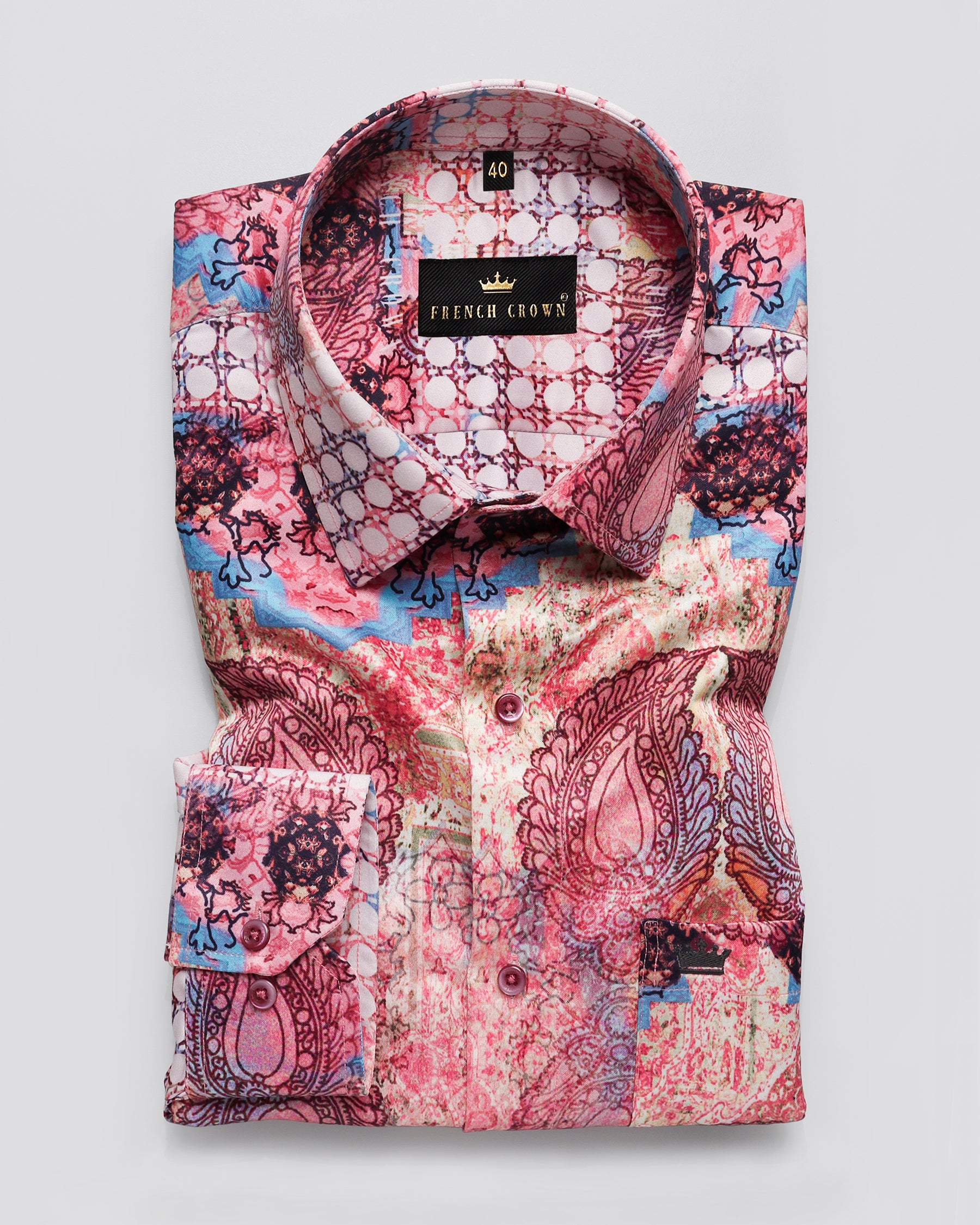 Maroon Paisleys Printed Super Soft Giza Cotton SHIRT