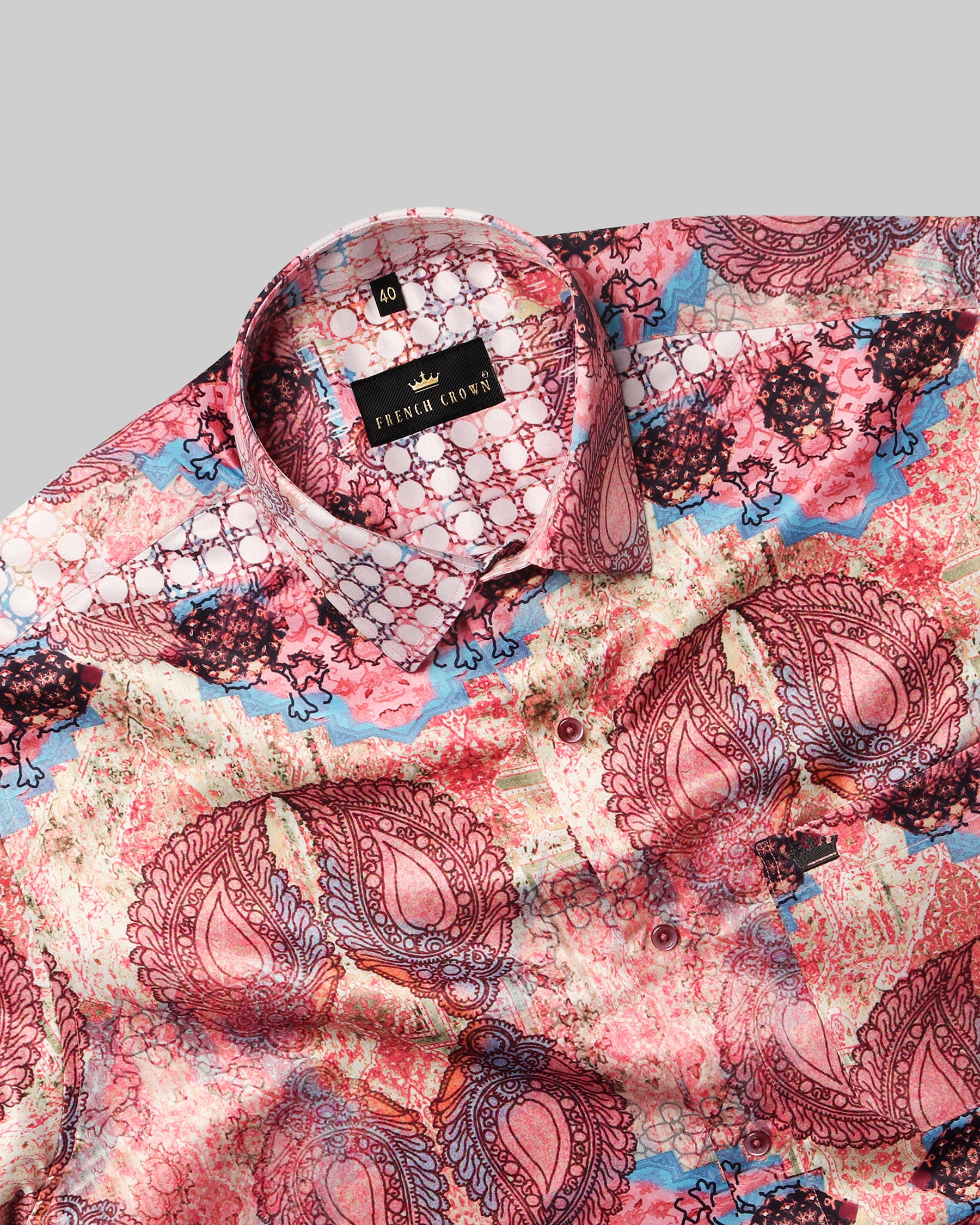 Maroon Paisleys Printed Super Soft Giza Cotton SHIRT